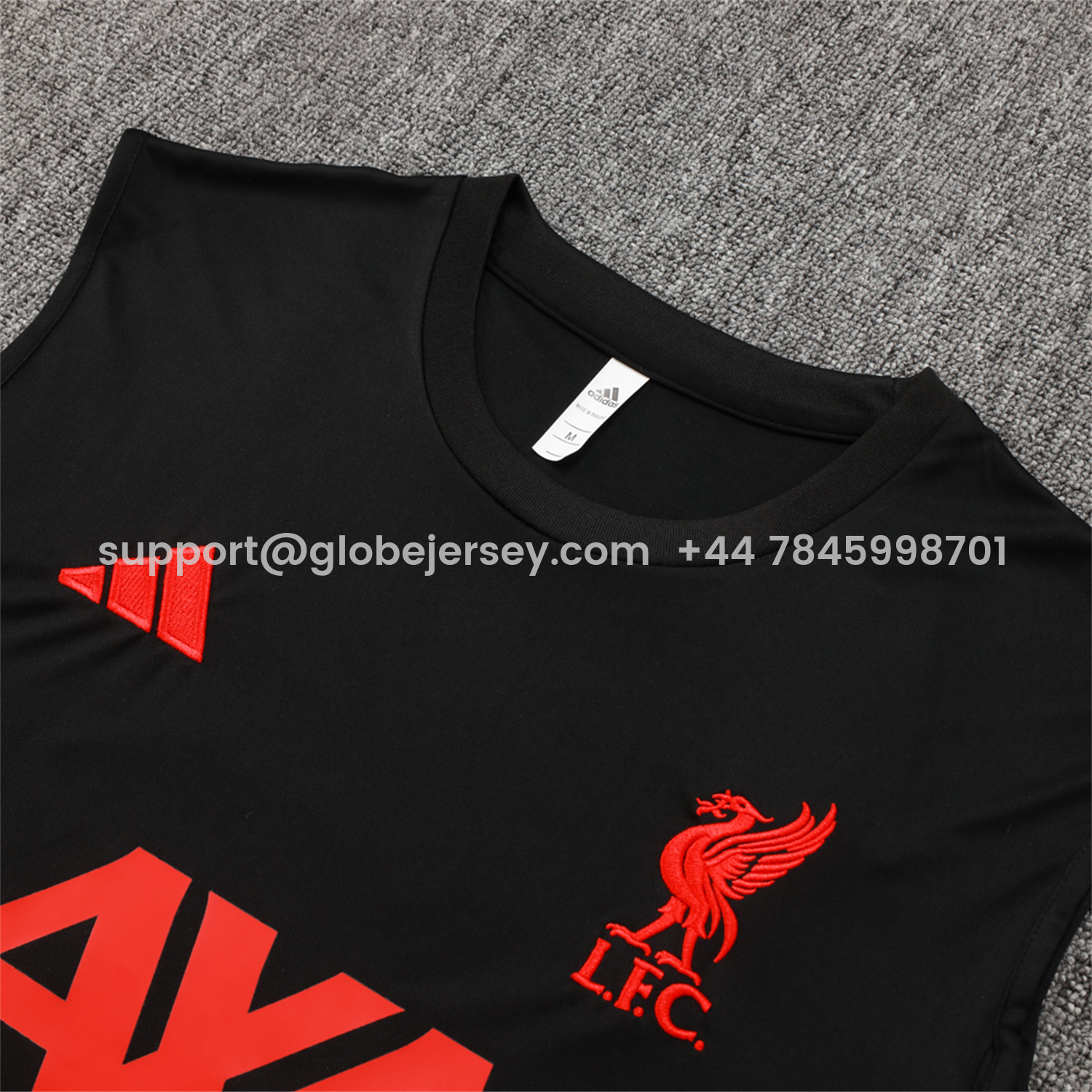 GlobeJersey-Liver.pool 25-26 Vest Training Set - Black Vest & Black Shorts