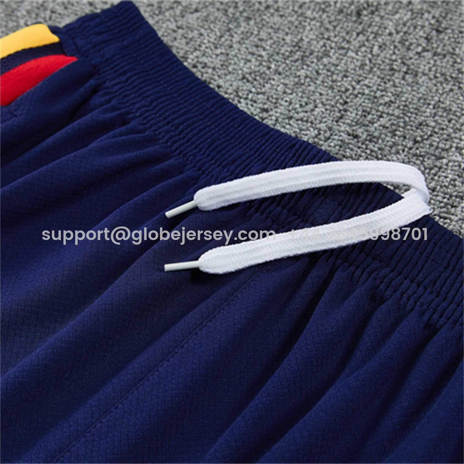GlobeJersey-Spain 2026 Kids Short-Sleeve Training Set - Royal Blue And Yellow Top & Royal Blue Shorts