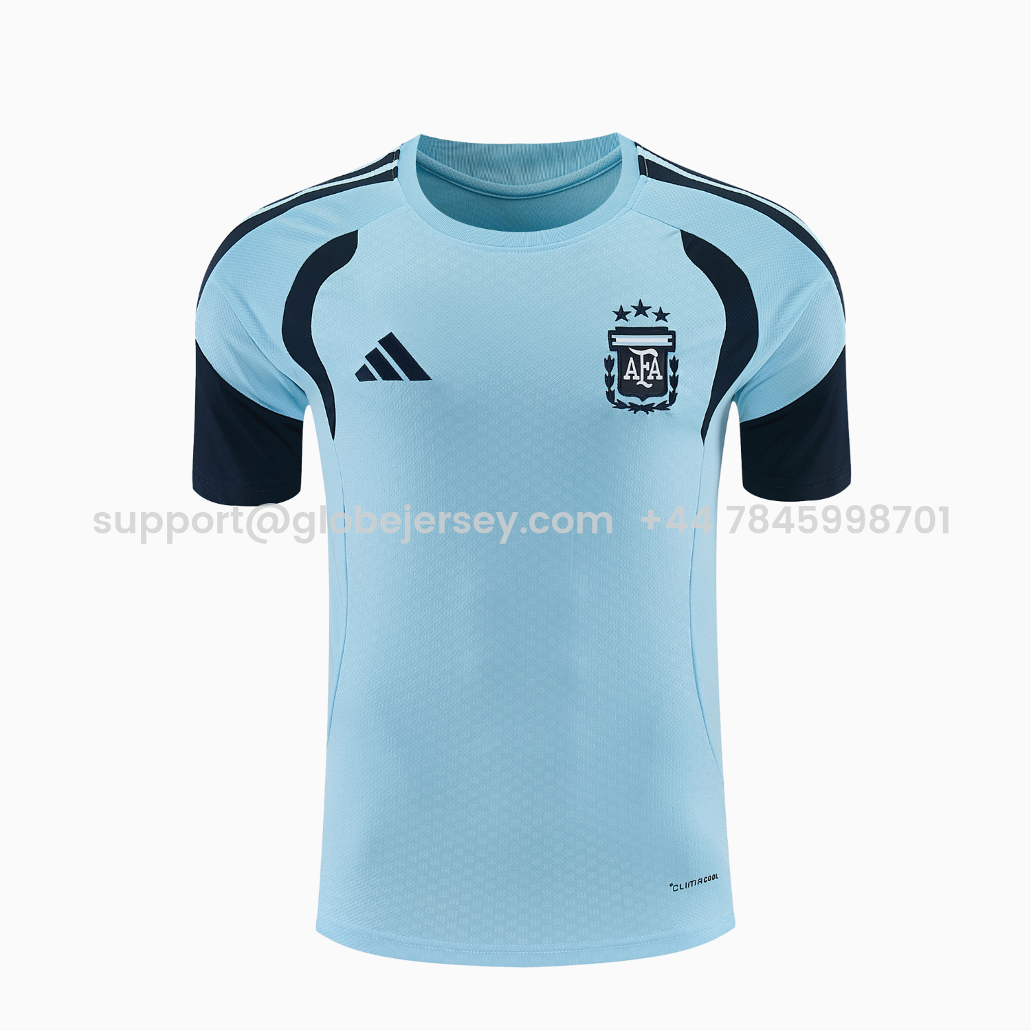 GlobeJersey-Argentina 2026 Short-Sleeve Training Set - Light Blue Top & Dark Blue Pants