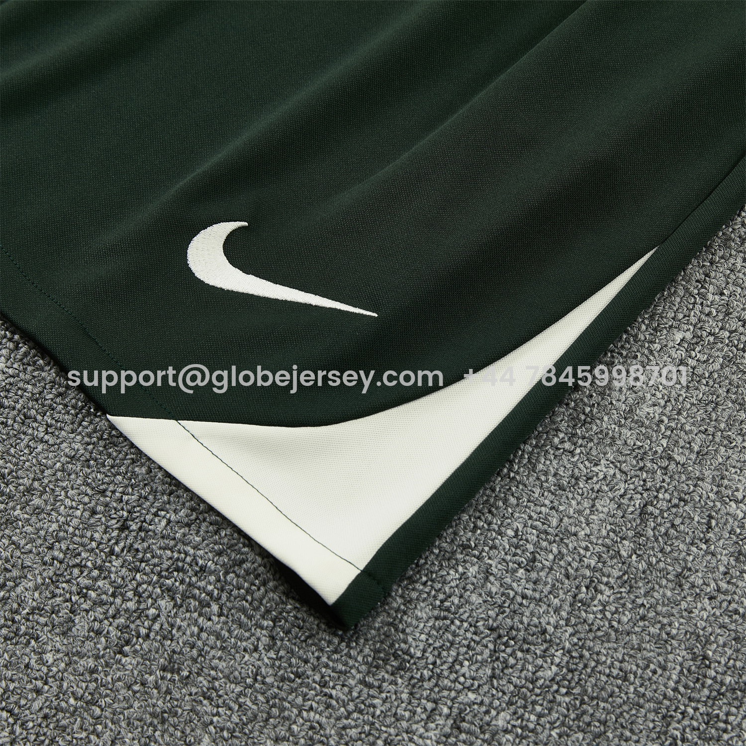 GlobeJersey-C.H.E.L.S.E.A 25-26 Vest Training Set - Light Gray With Dark Green Accents Top & Dark Green Pants