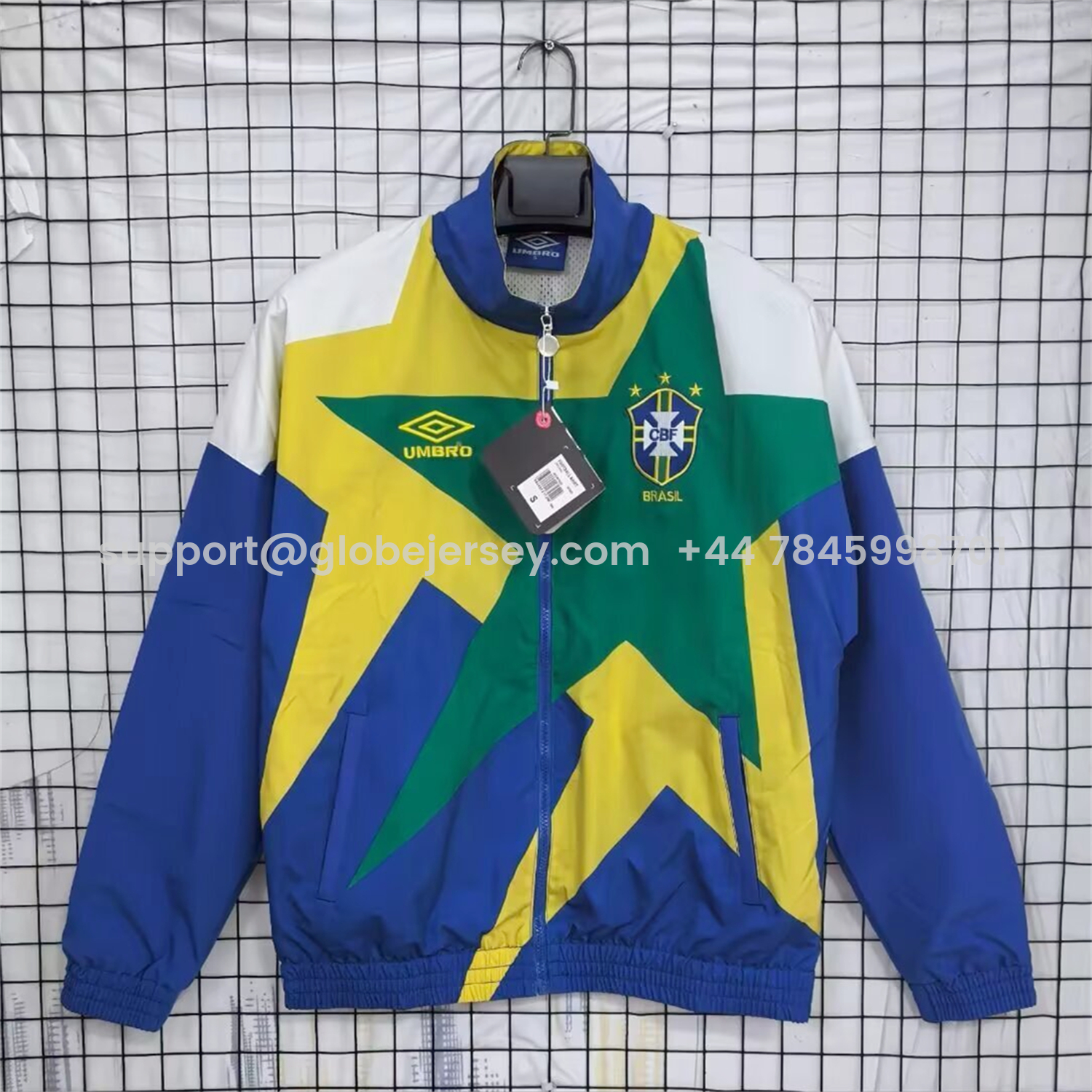 GlobeJersey-Brazil 2026 Windbreaker Jacket - Green Star