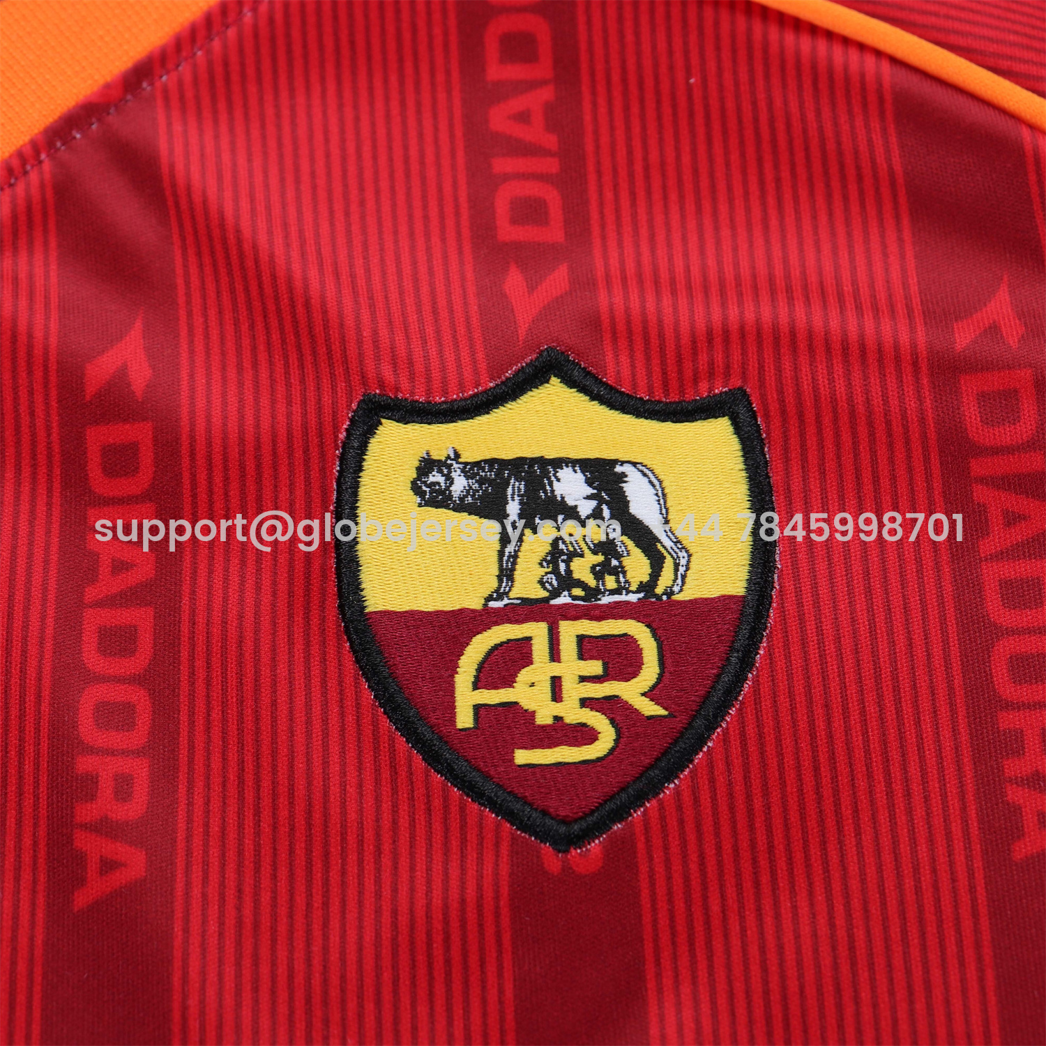 GlobeJersey-Retro Roma 1999-00 Home Kids Kit