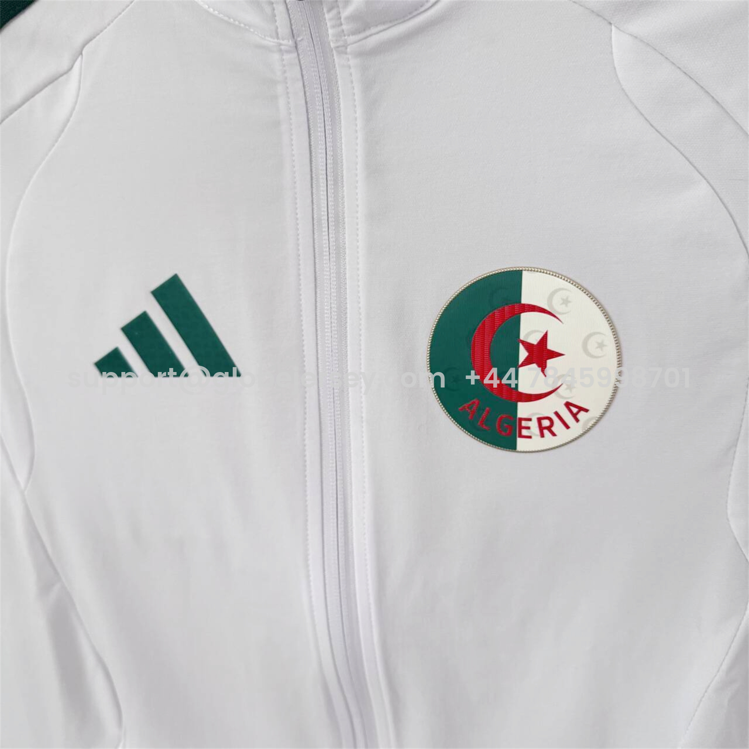 GlobeJersey-Algeria 25-26 Windbreaker Training Set - White With Black Top and Pants