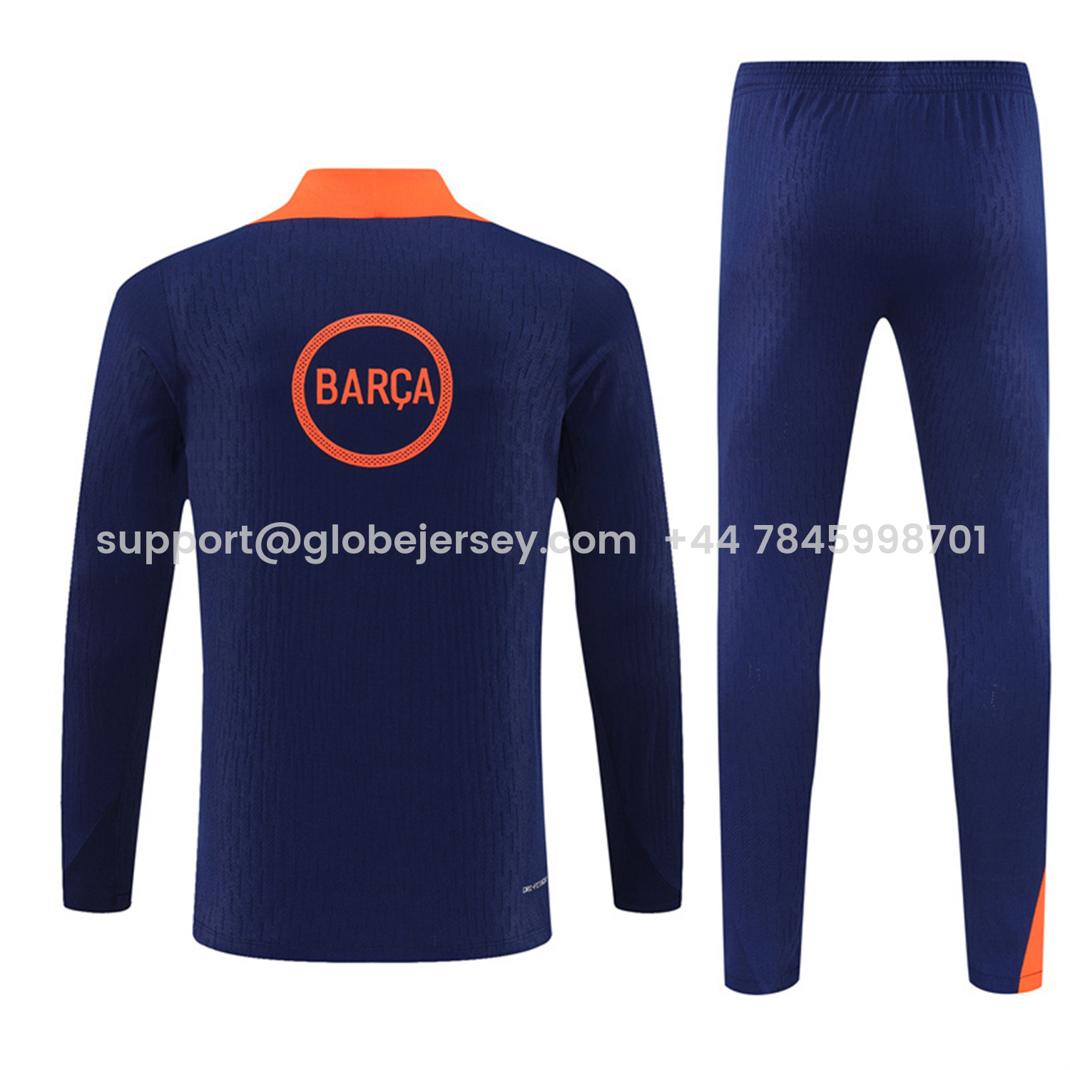 GlobeJersey-Barcelona 25-26 Long Sleeve Training Set - Red Blue Line Top & Blue Pants