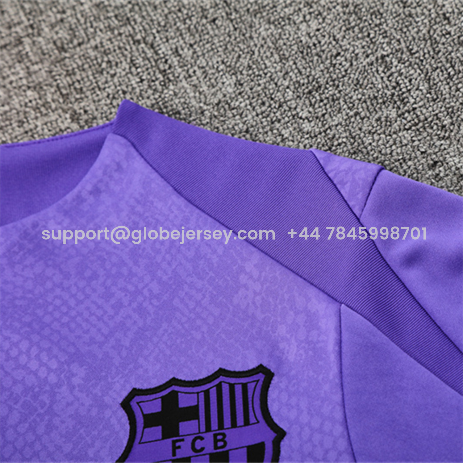 GlobeJersey-Barcelona 25-26 X KB Long Sleeve Training Set - Purple Top & Black Pants