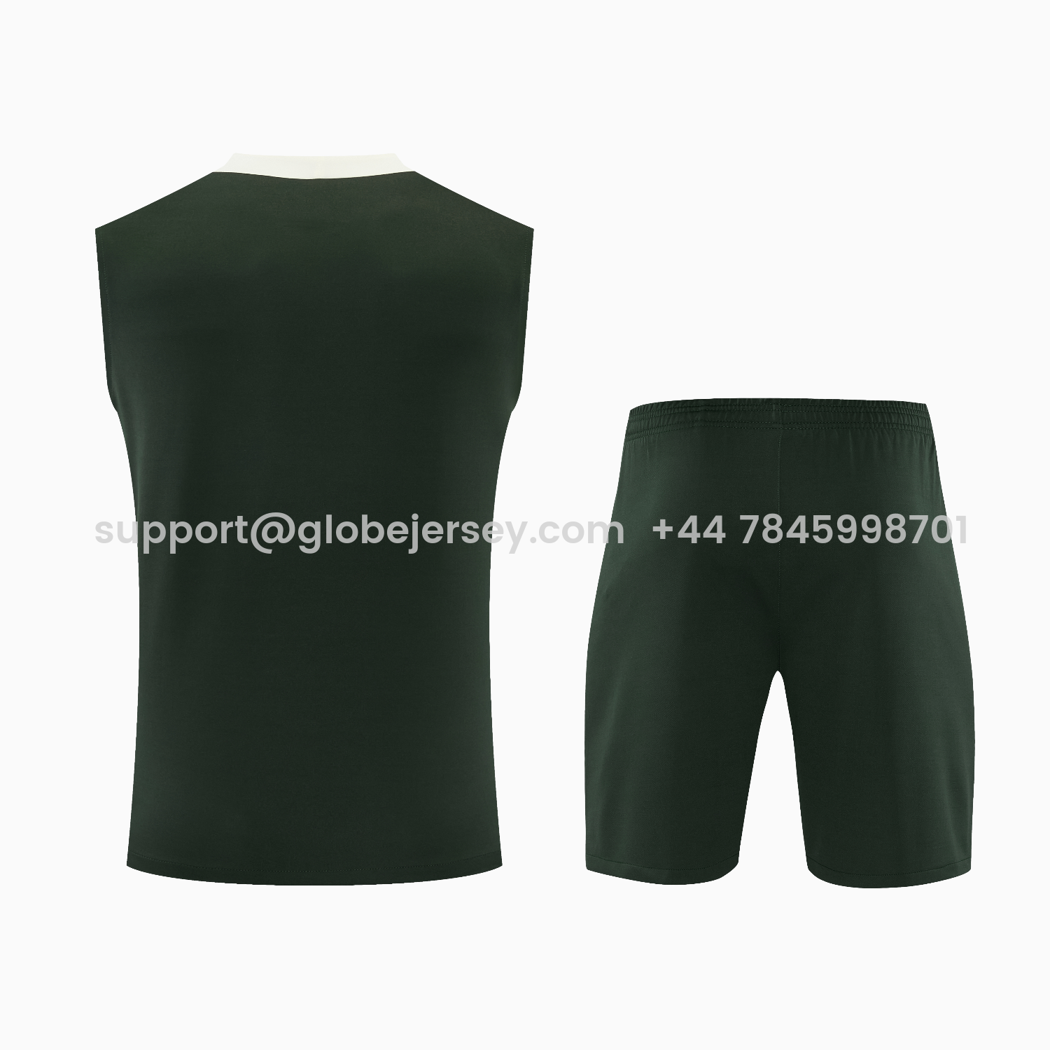 GlobeJersey-C.H.E.L.S.E.A 25-26 Vest Training Set - Dark Green With White Accents Top & Pants