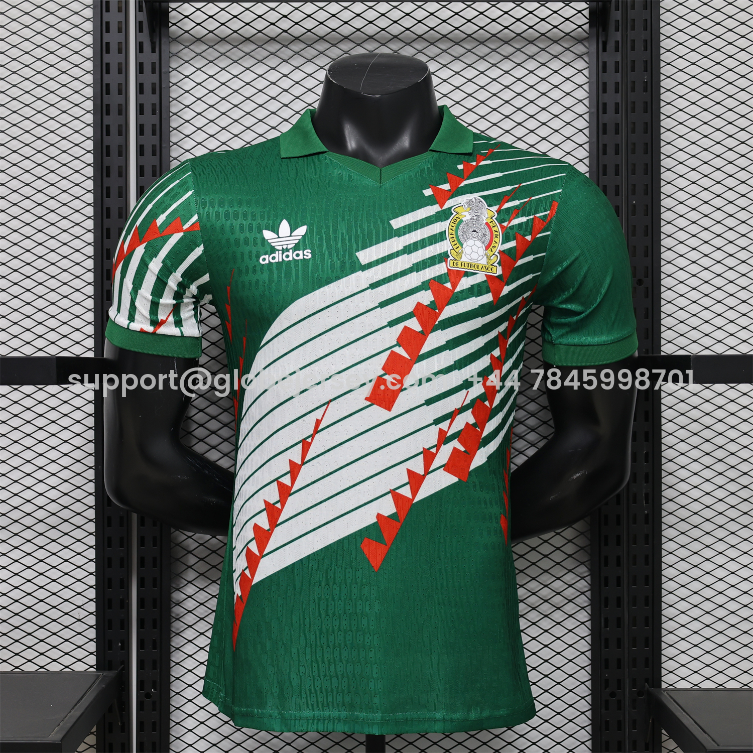 GlobeJersey-Mexico 2026 Red-White Stripes Green Special Jersey - Player Version