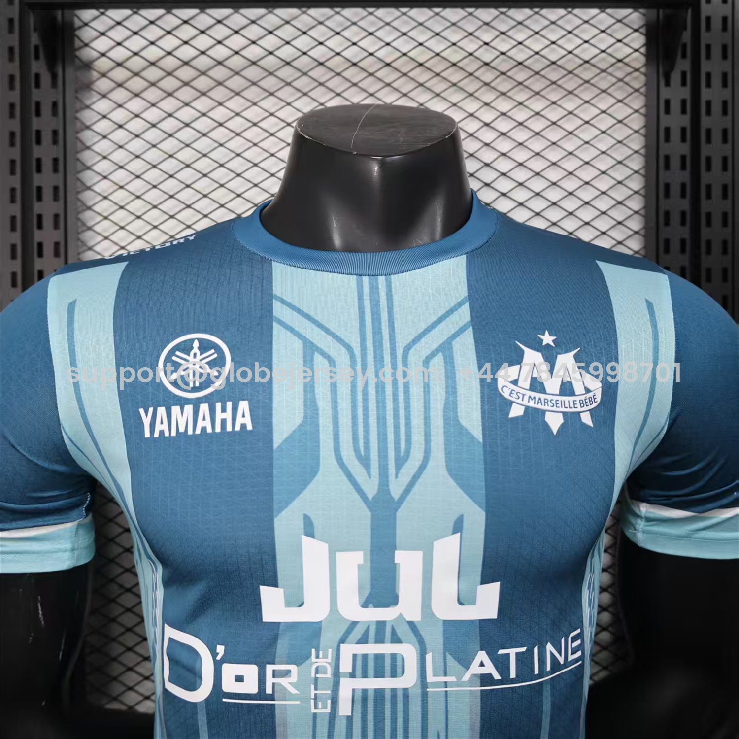 GlobeJersey-Marseille 25-26 Blue Stripes Special Jersey - Player Version