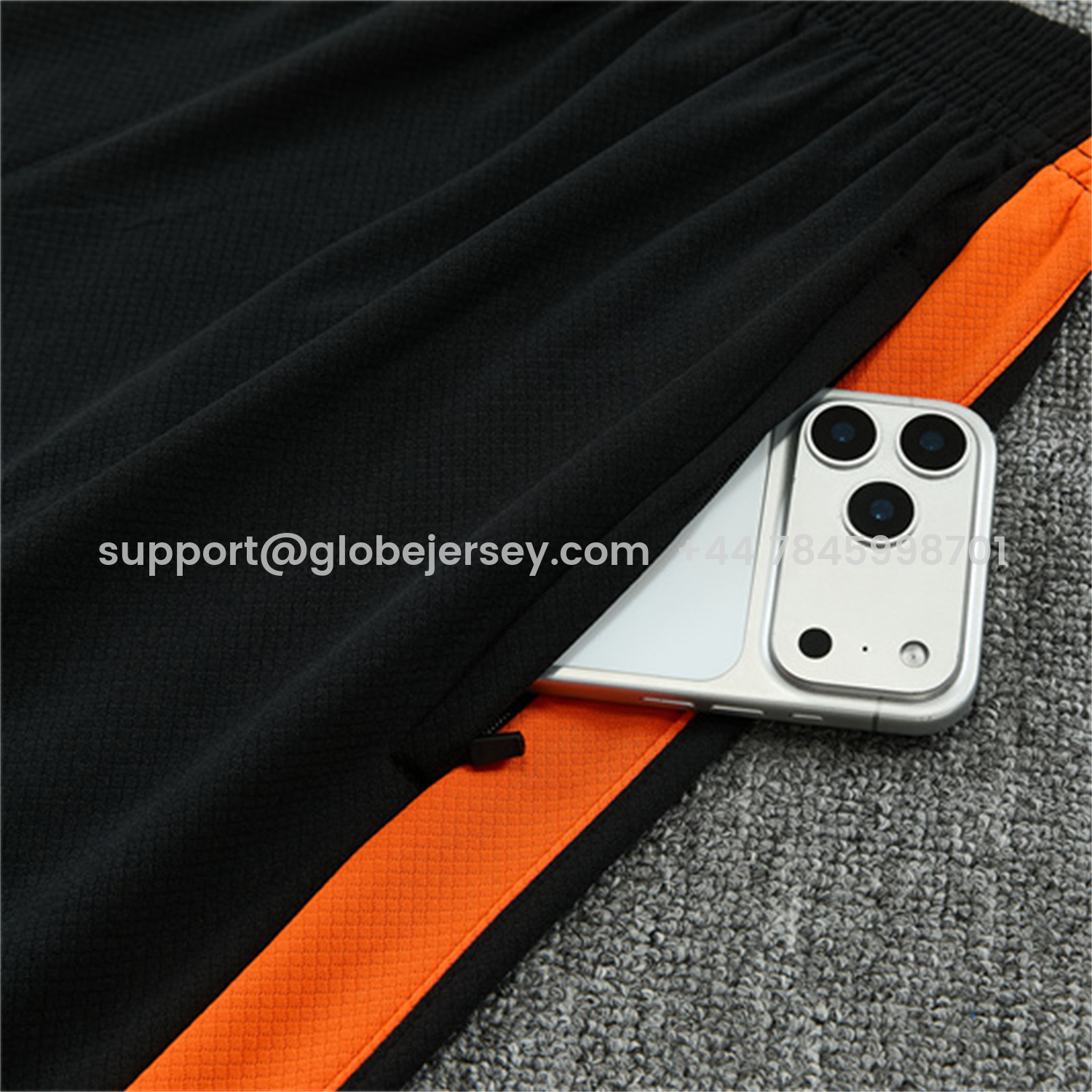 GlobeJersey-Netherlands 2026 Short-Sleeve Training Set - Orange Top & Black With Orange Accents Pants