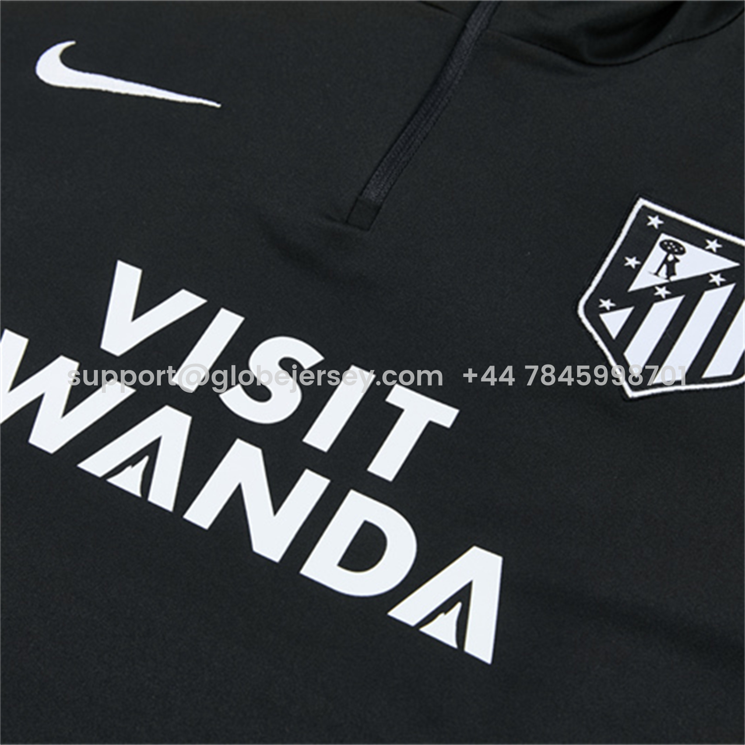 GlobeJersey-Atletico Madrid 26-27 Long Sleeve Training Set - Black Top & Black Pants