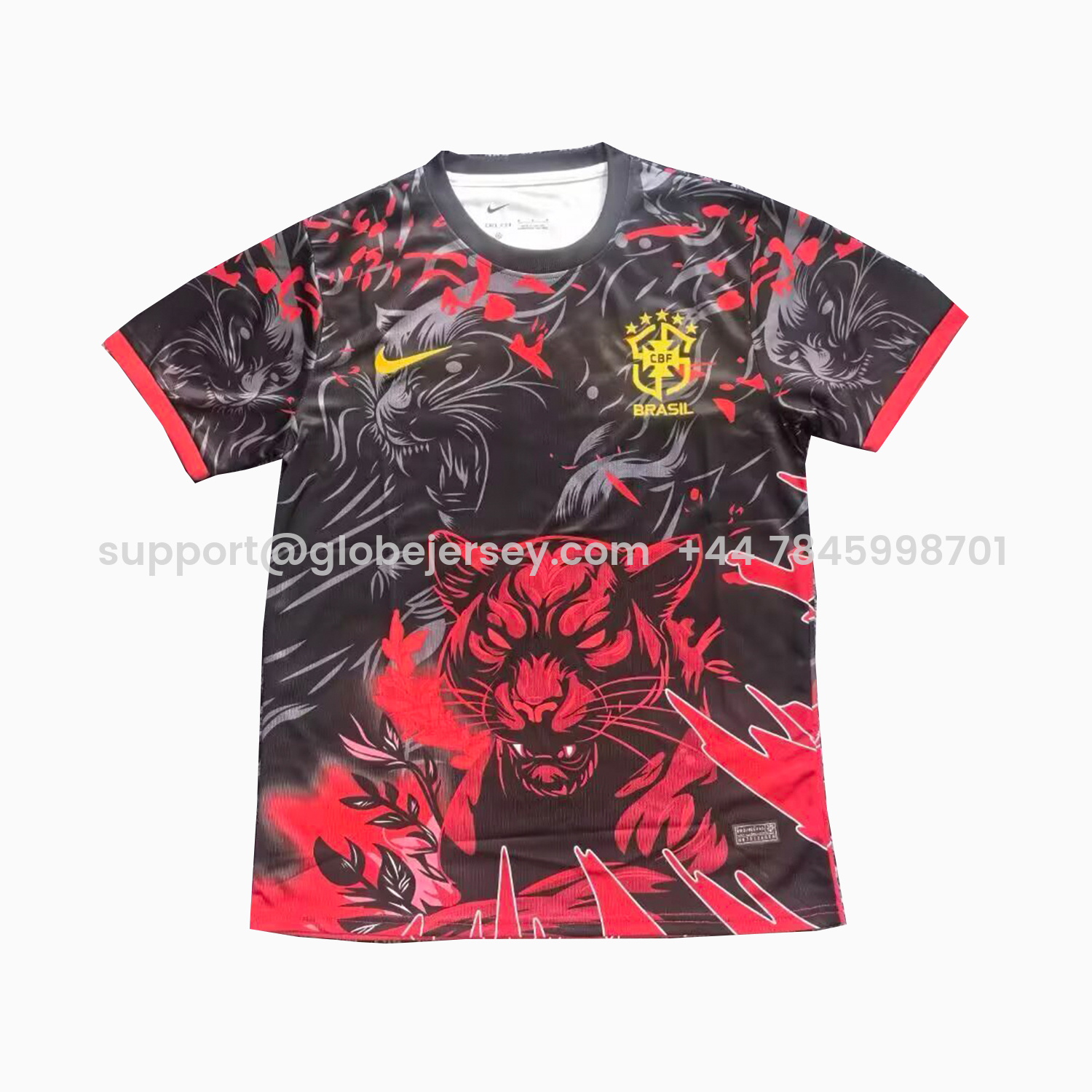 GlobeJersey-Brazil 25-26 Leopard Red And Black Jersey - Fans Version