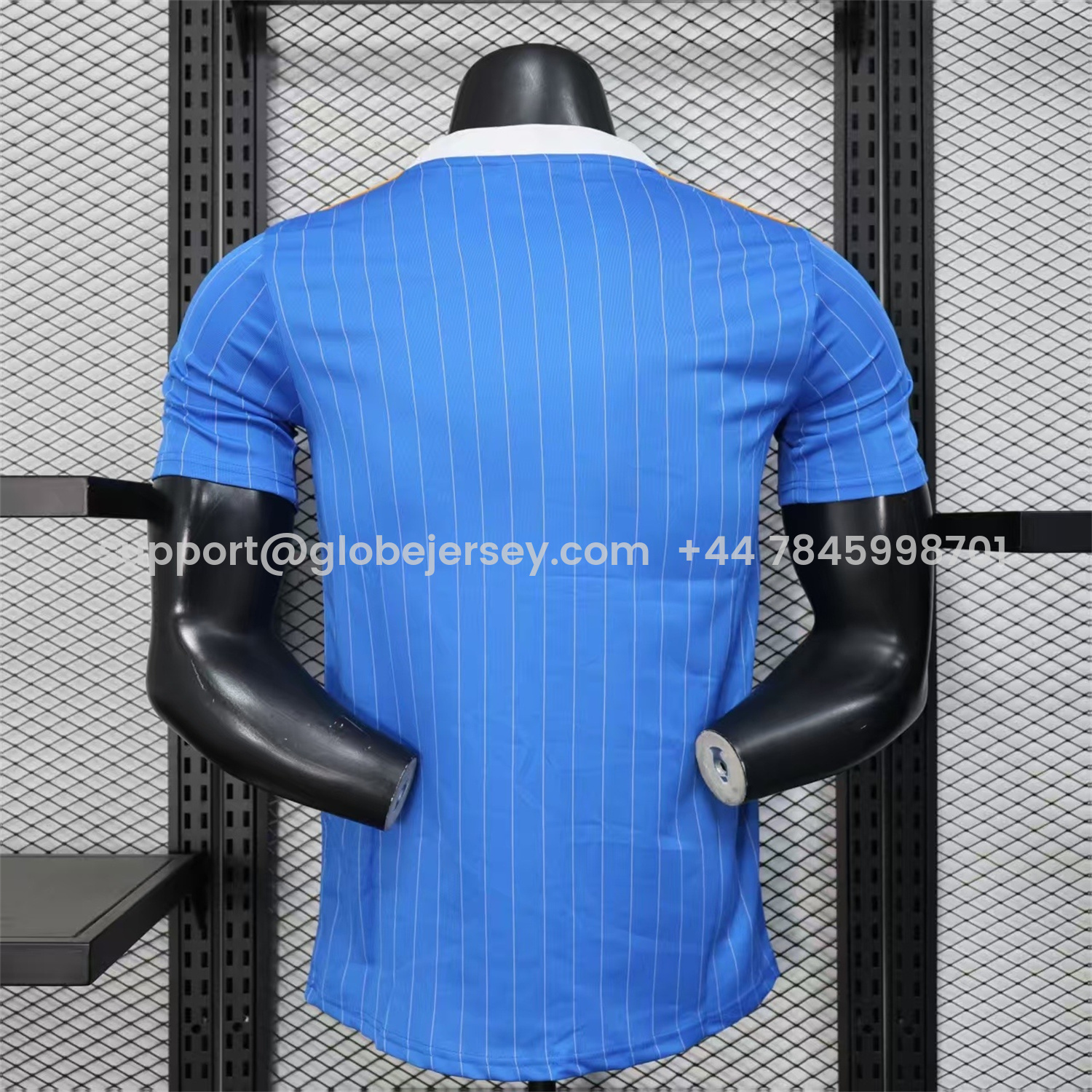 GlobeJersey-Real Madrid 25-26 Trefoil White Lines Blue Travel Jersey - Player Version