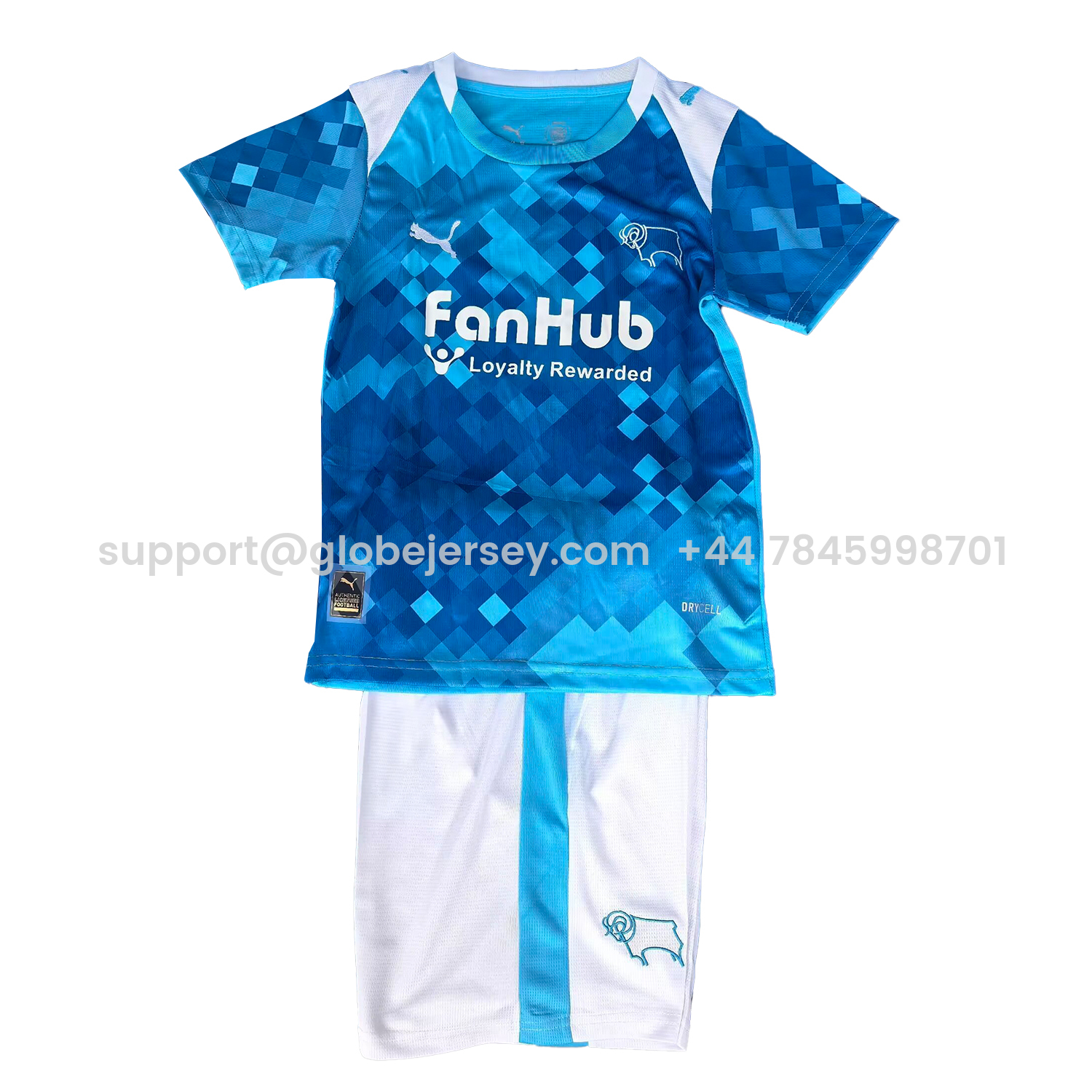 GlobeJersey-Derby County 25-26 Third Blue Kids Kit