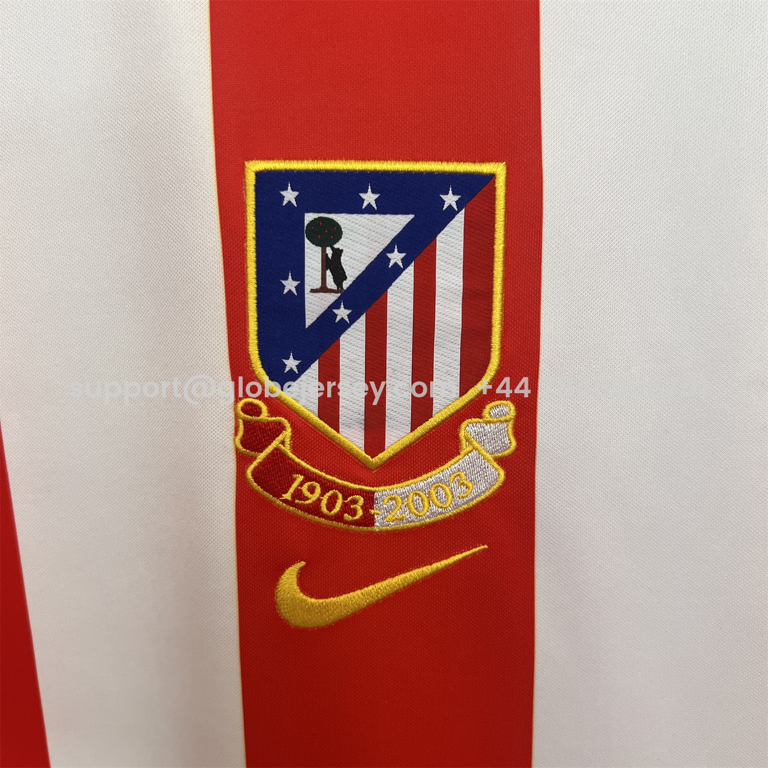 GlobeJersey-Retro Atletico Madrid 2003-04 Home Centenary Special Jersey