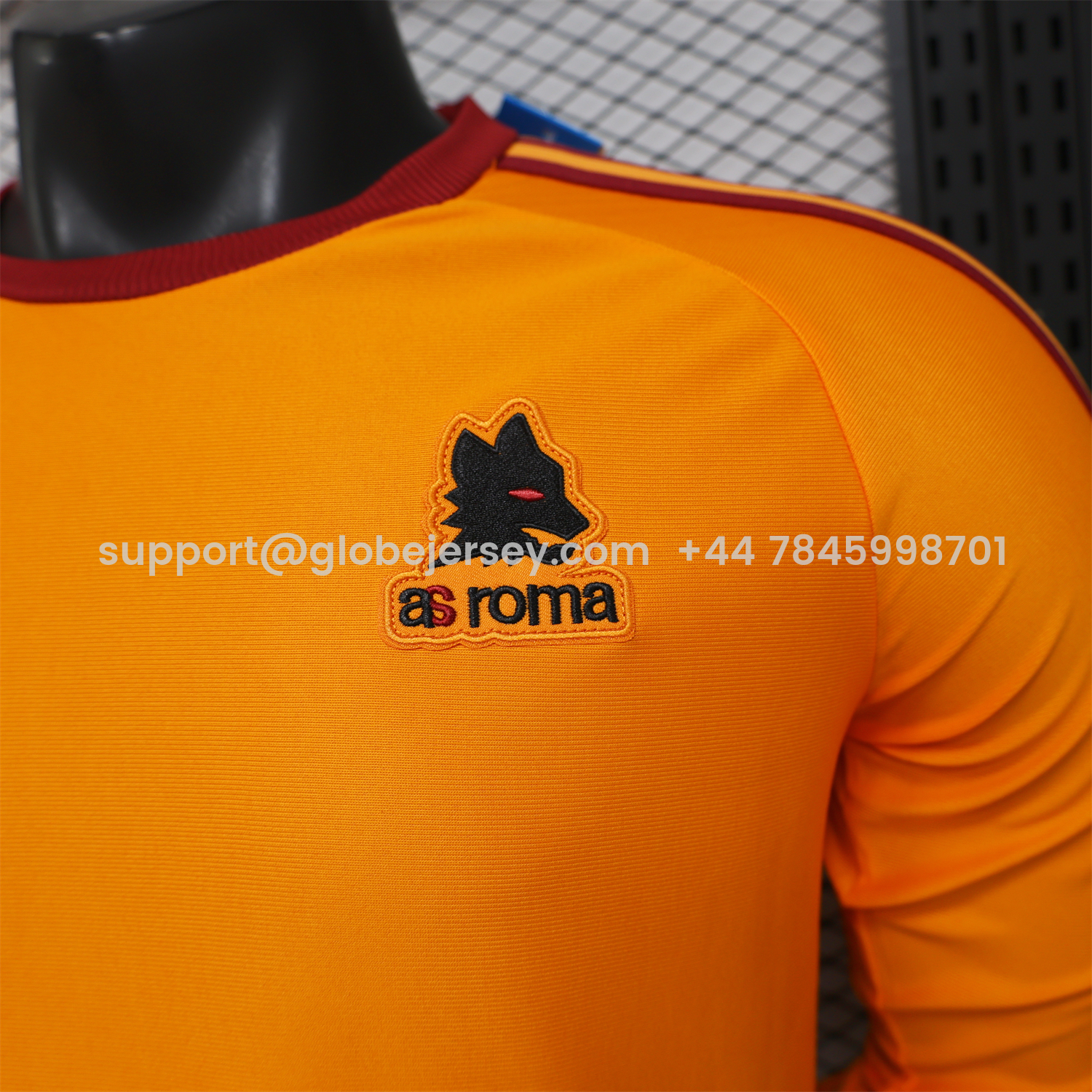 GlobeJersey-AS Roma 25-26 Retro Casual Style Orange Special Long Sleeves Jersey - Player Version