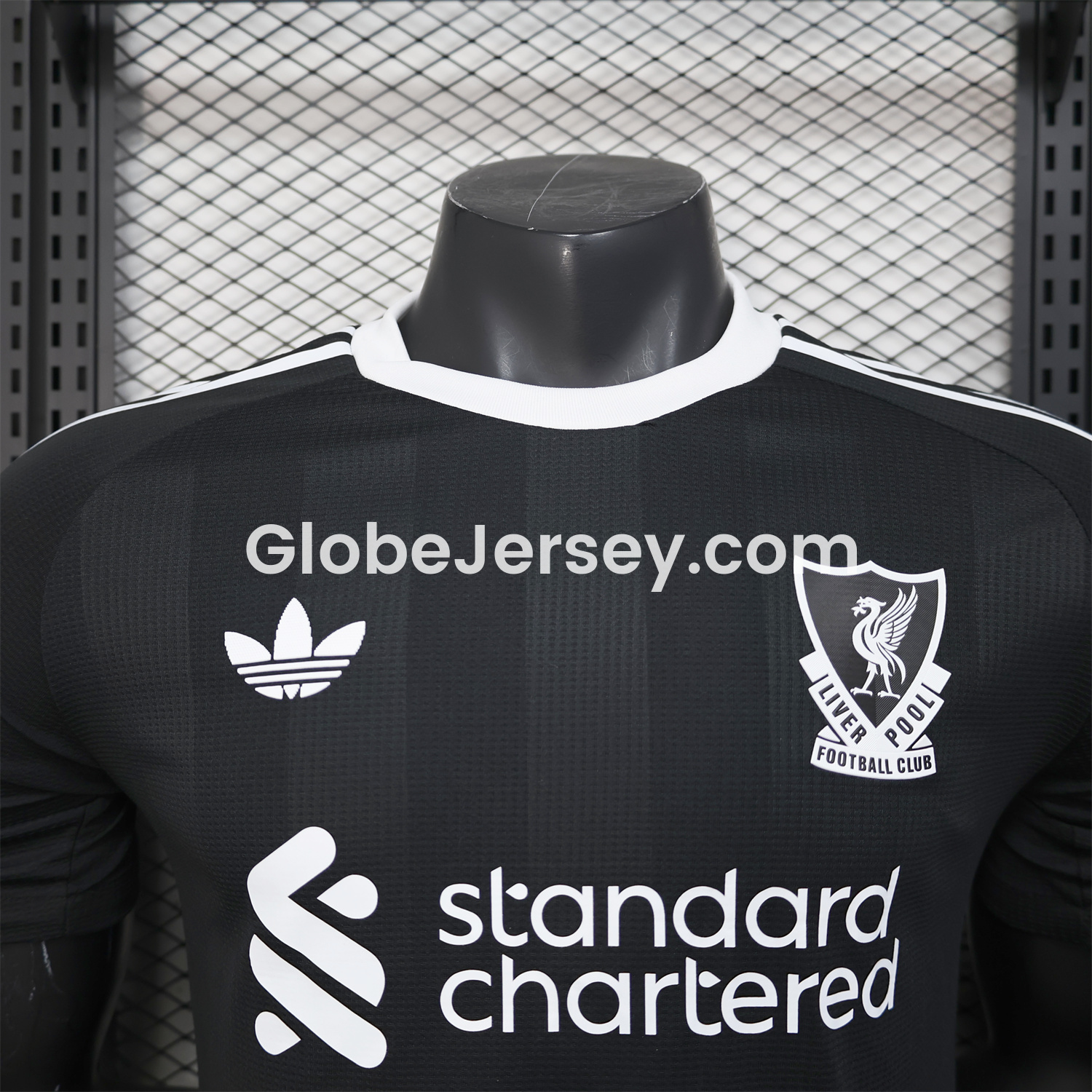 GlobeJersey-Liver.pool 25-26 Black Trefoil Goalkeeper Jersey - Player Version