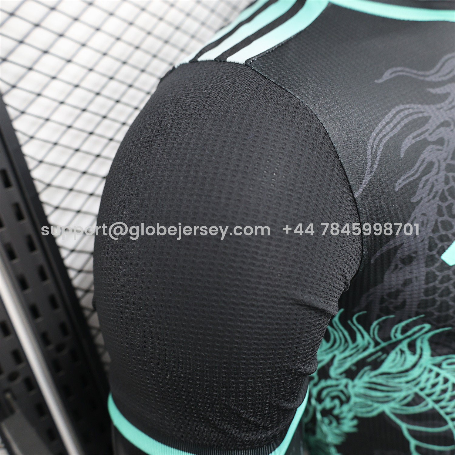 GlobeJersey-Algeria 25-26 Green Dragon Pattern Black Jersey - Player Version