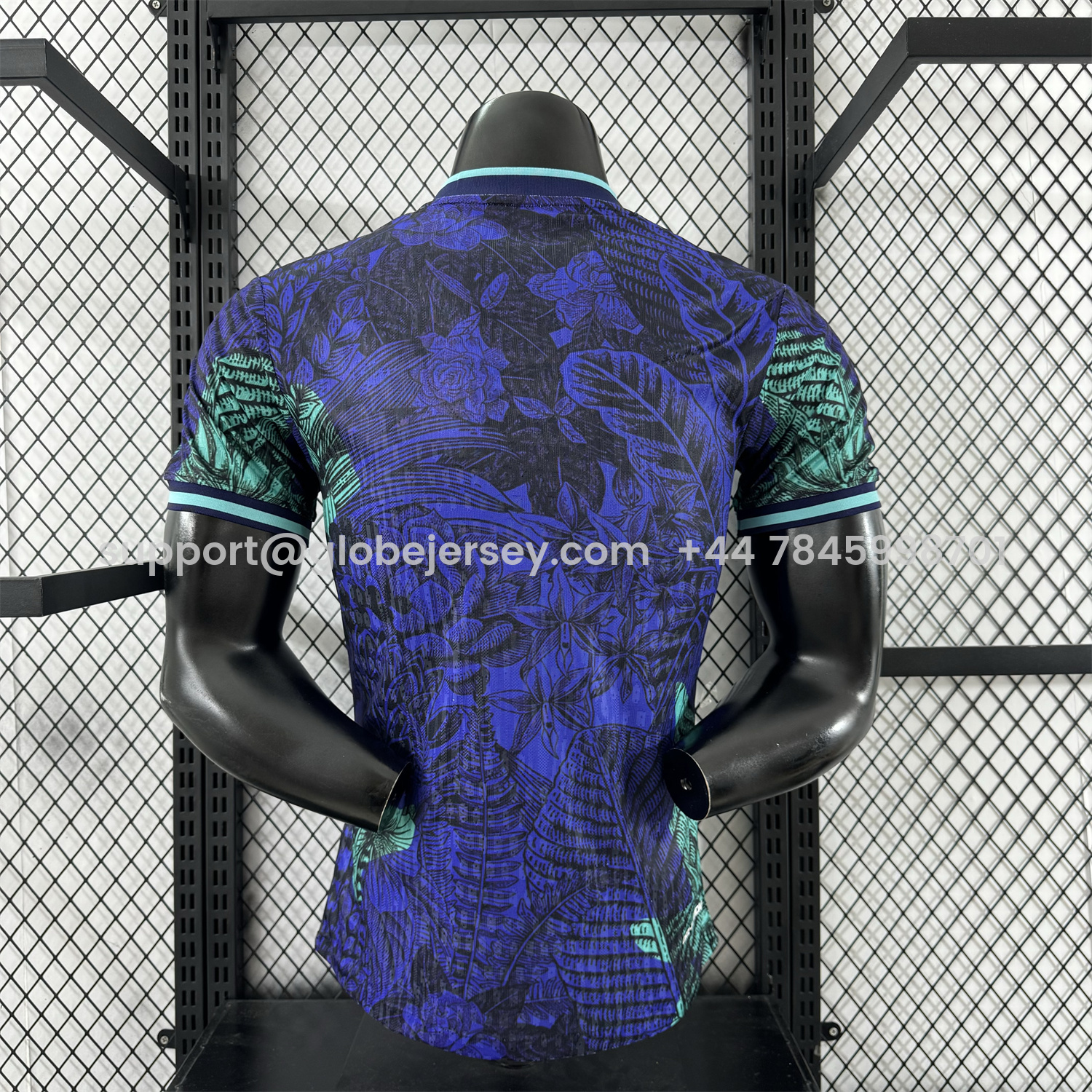 GlobeJersey-Brazil 25-26 Blue Flowers and Leaves Jersey - Player Version