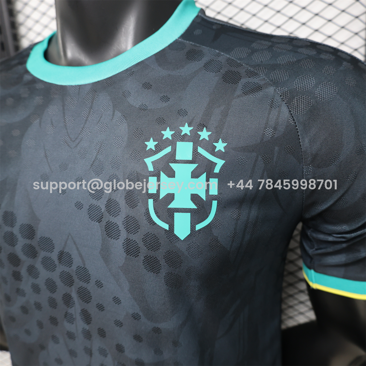 GlobeJersey-Brazil 2026 Black With Mint Green Special Jersey - Player Version