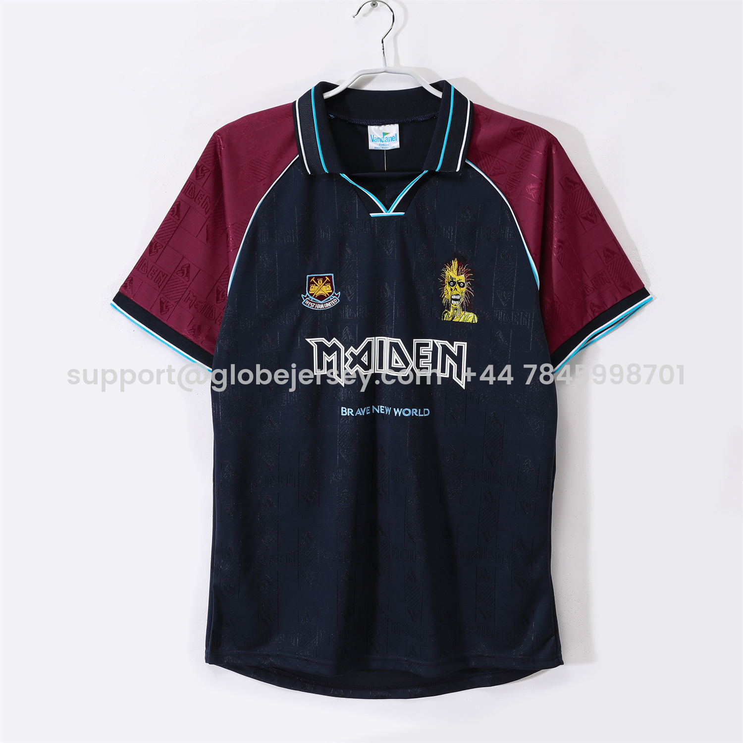 GlobeJersey-Retro West Ham United 1999 Iron Maiden Home Jersey