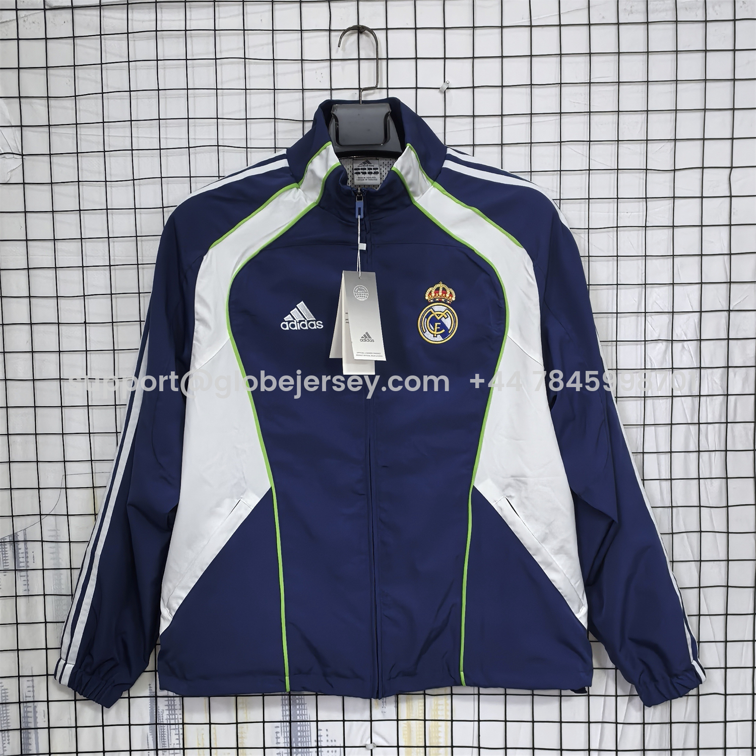 GlobeJersey-Retro Real Madrid 2010-11 Home Windbreaker Jacket - Blue