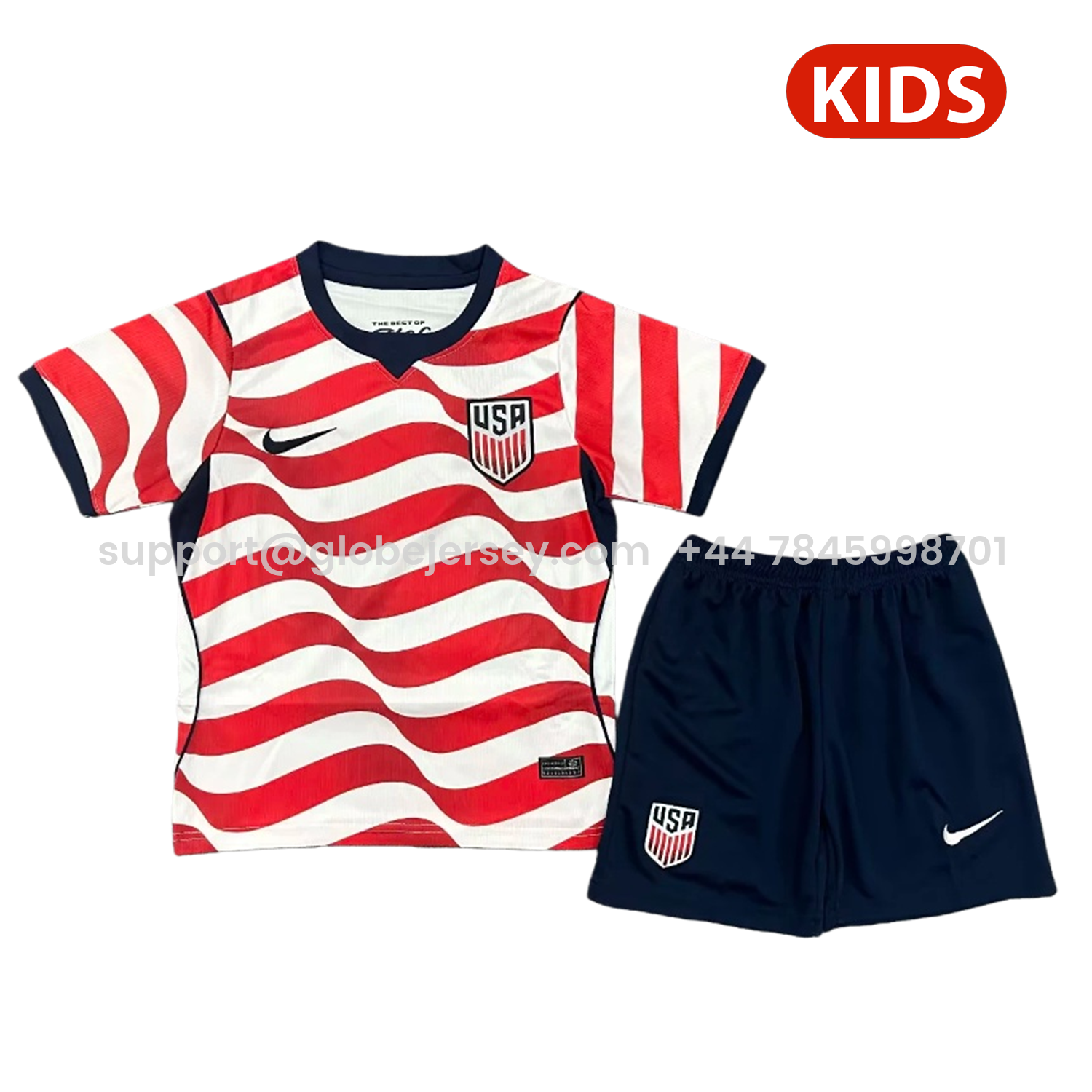 GlobeJersey-【Back Blank】United States USA 2026 Home Kids Kit