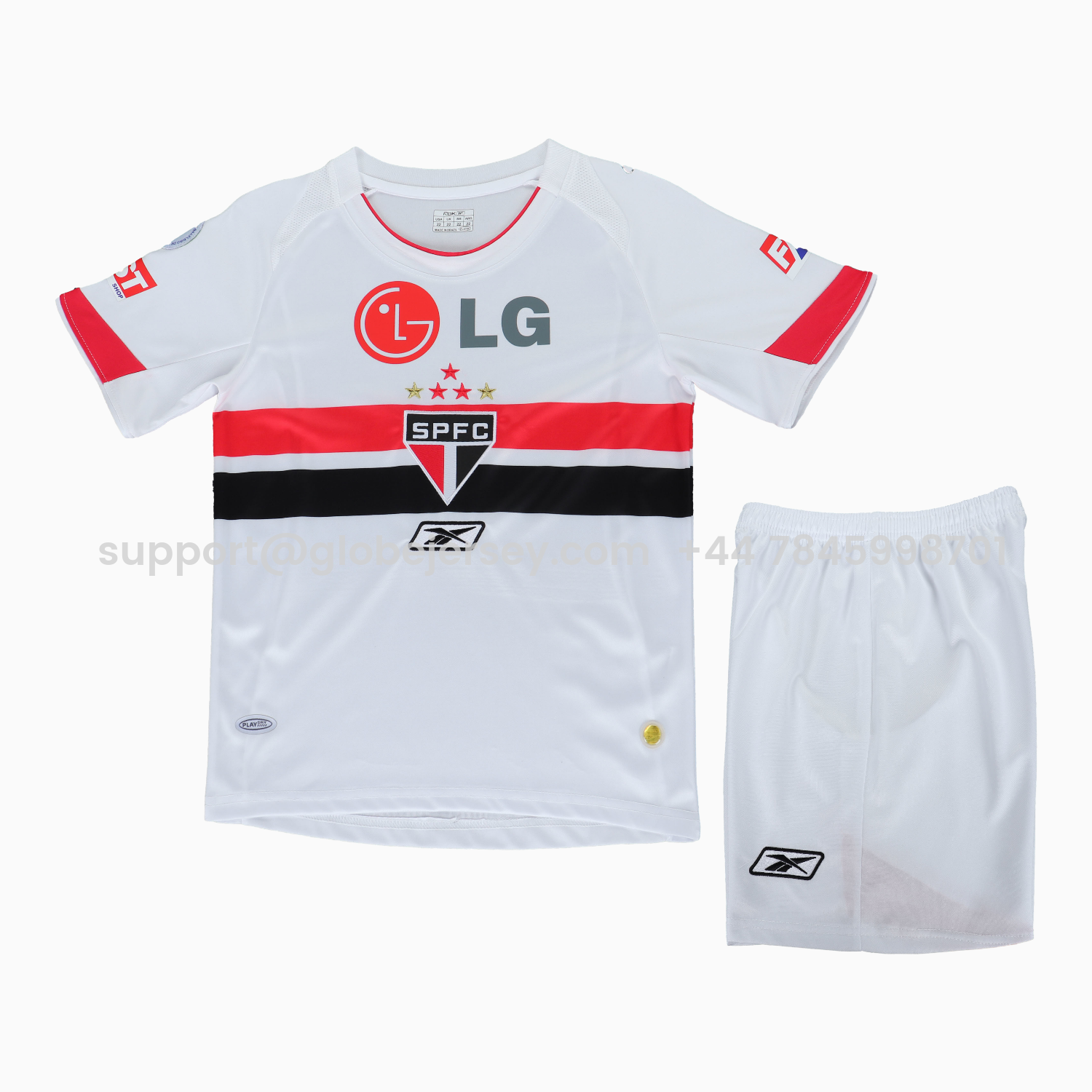 GlobeJersey-Retro Sao Paulo 2007-08 Home Kids Kit