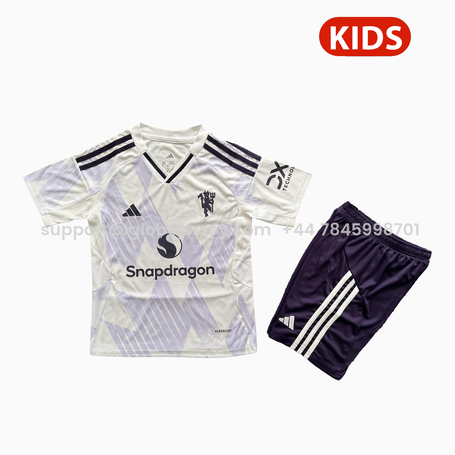 GlobeJersey-Manchester United 25-26 Away Kids Kit