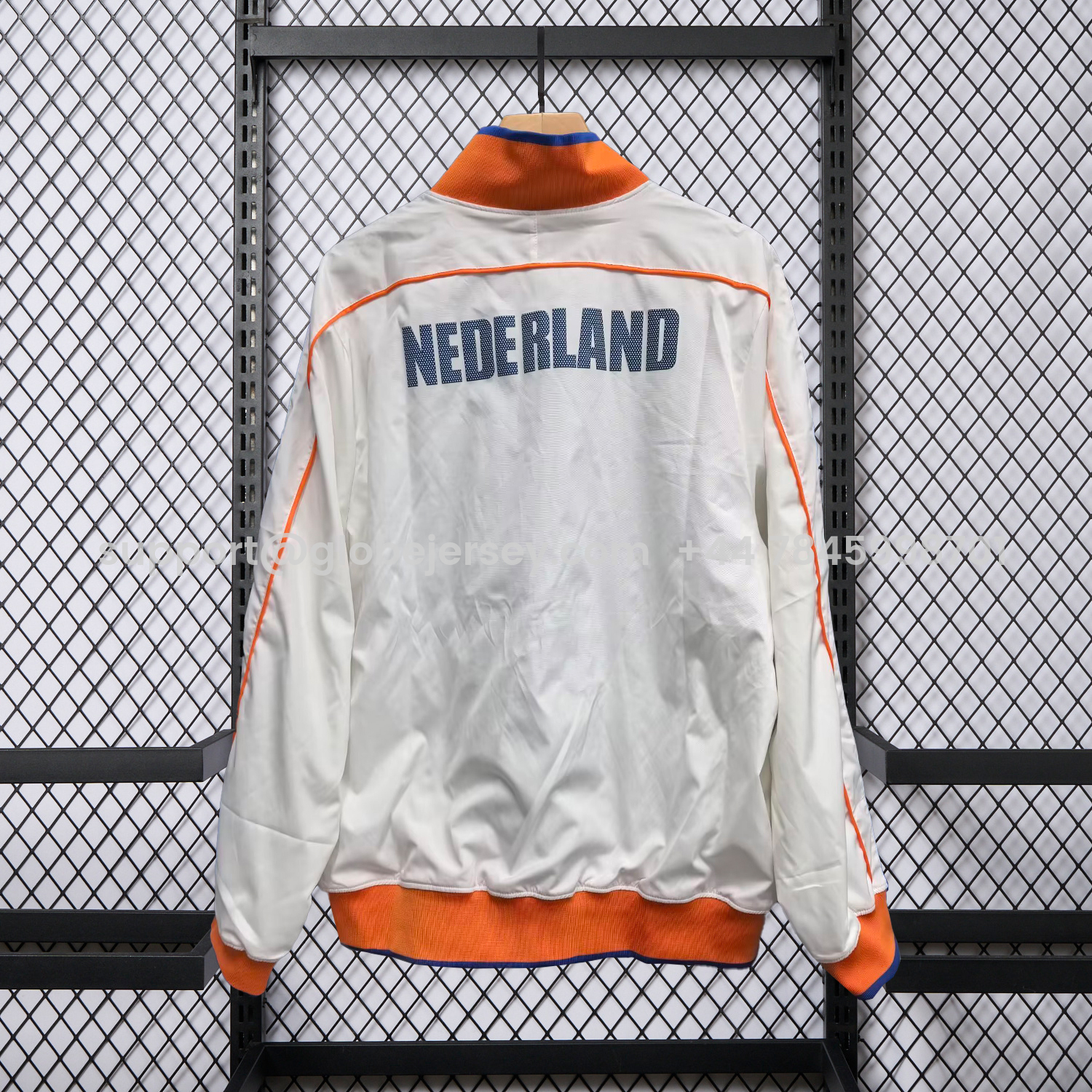 GlobeJersey-Netherlands 25-26 Windbreaker Jacket - Orange And White