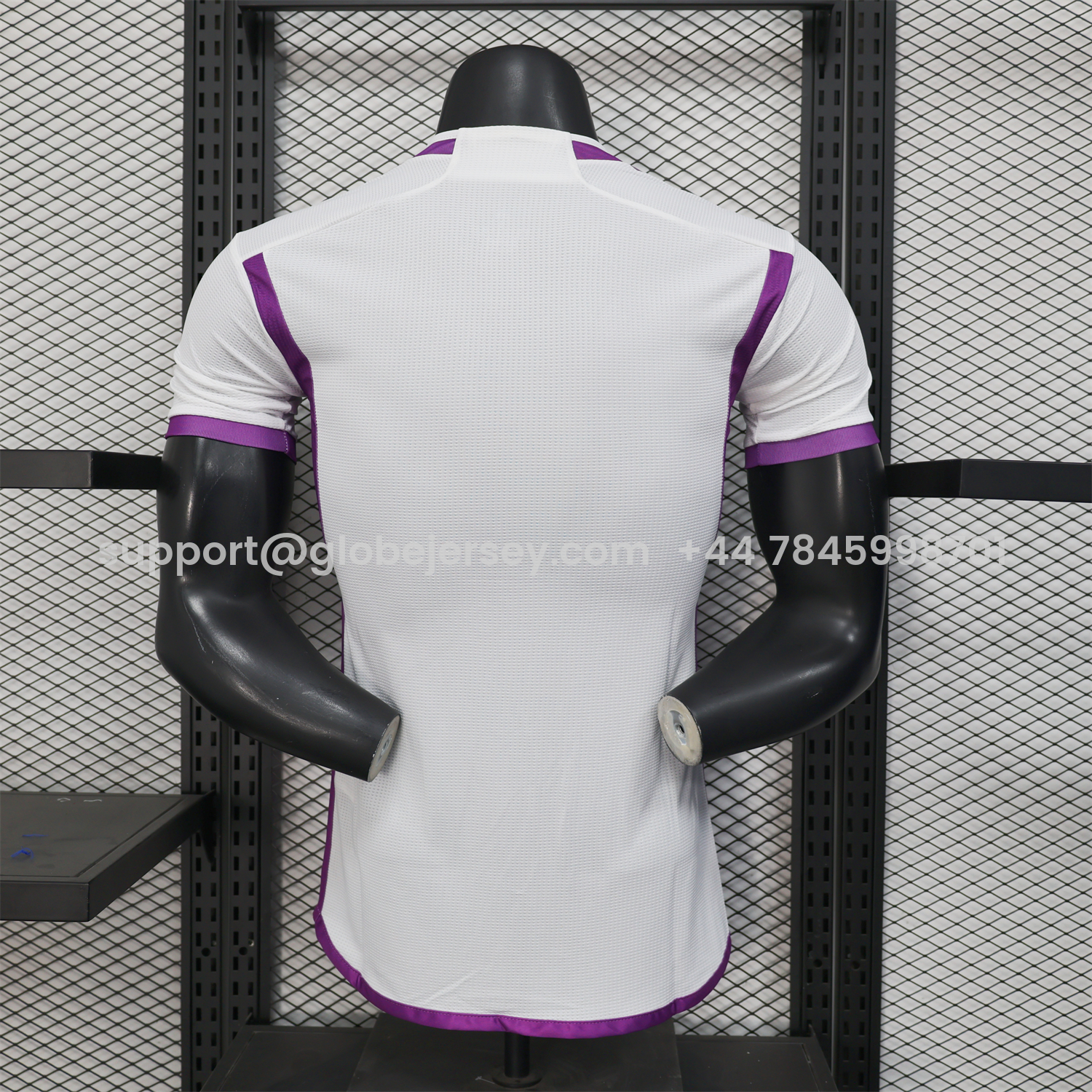 GlobeJersey-Algeria 25-26 White Purple Gradient with Hexagonal Pattern Jersey - Player Version