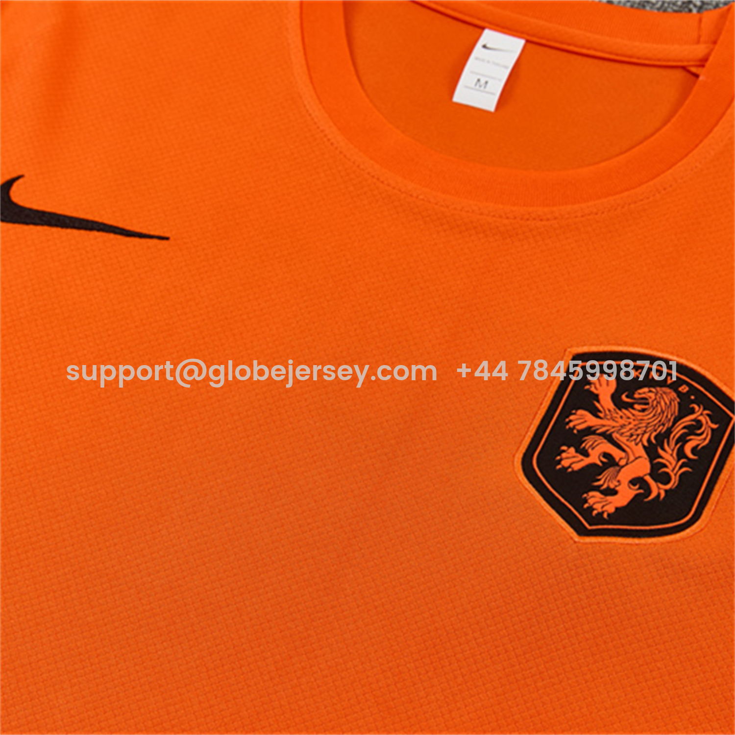 GlobeJersey-Netherlands 2026 Kids Short-Sleeve Training Set - Orange Top & Black With Orange Accents Pants