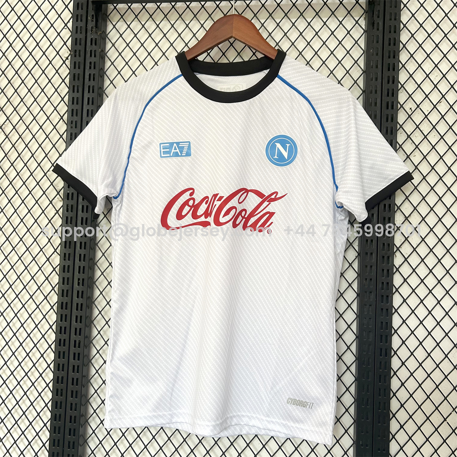 GlobeJersey-Napoli 25-26 White Pre-Match Training Jersey - Fans Version