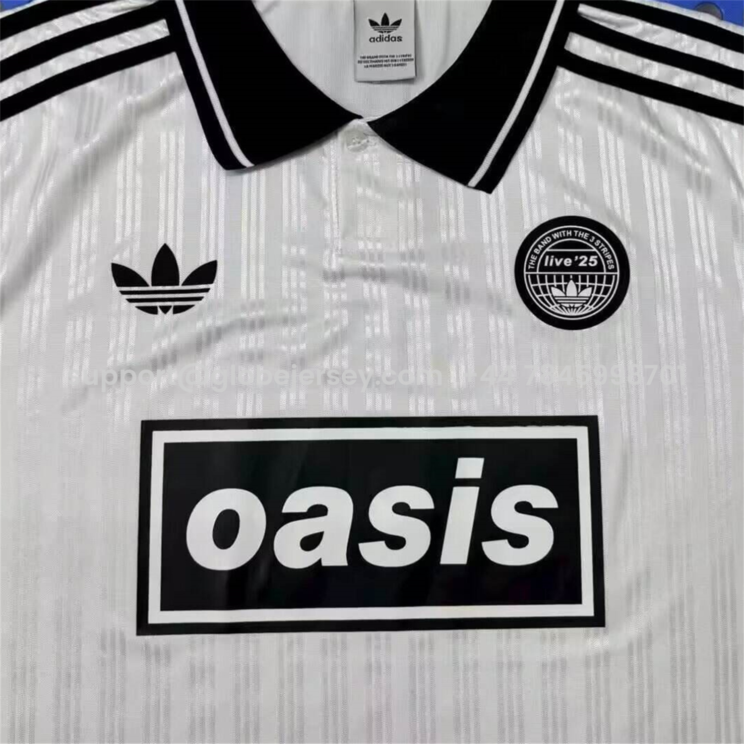 GlobeJersey-Bohemian 25-26 Oasis Originals Tour Black Collar White Stripes Jersey - Fans Version