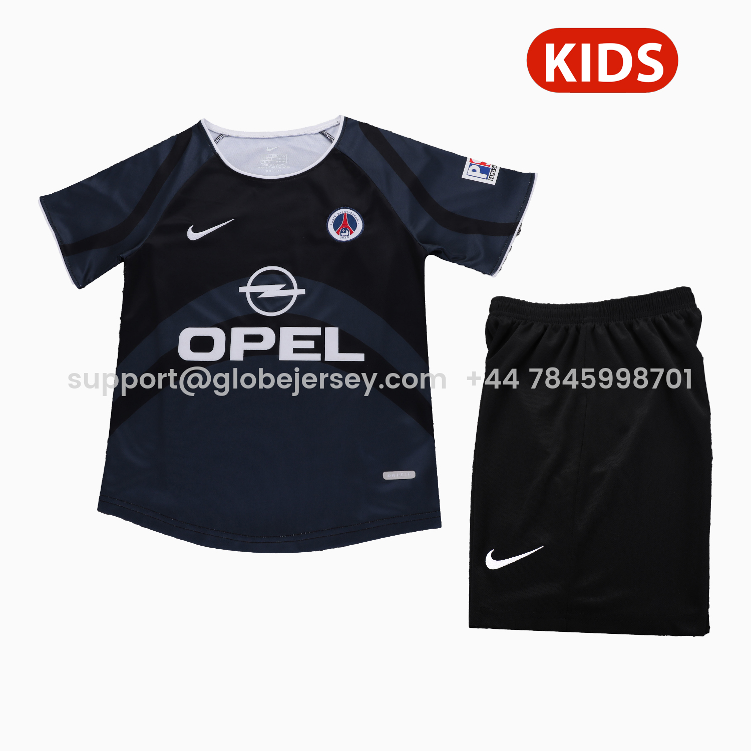 GlobeJersey-Retro Paris Saint-Germain PSG 2001-02 Third Kids Kit