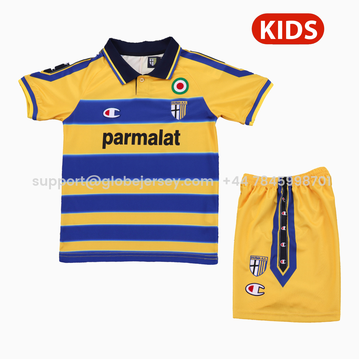 GlobeJersey-Retro Parma 1999-00 Home Kids Kit