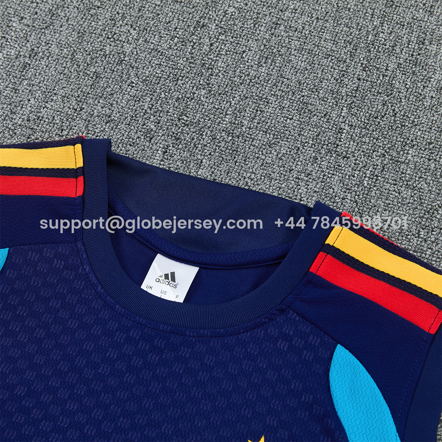GlobeJersey-Spain 2026 Vest Training Set - Dark Blue Vest and Shorts