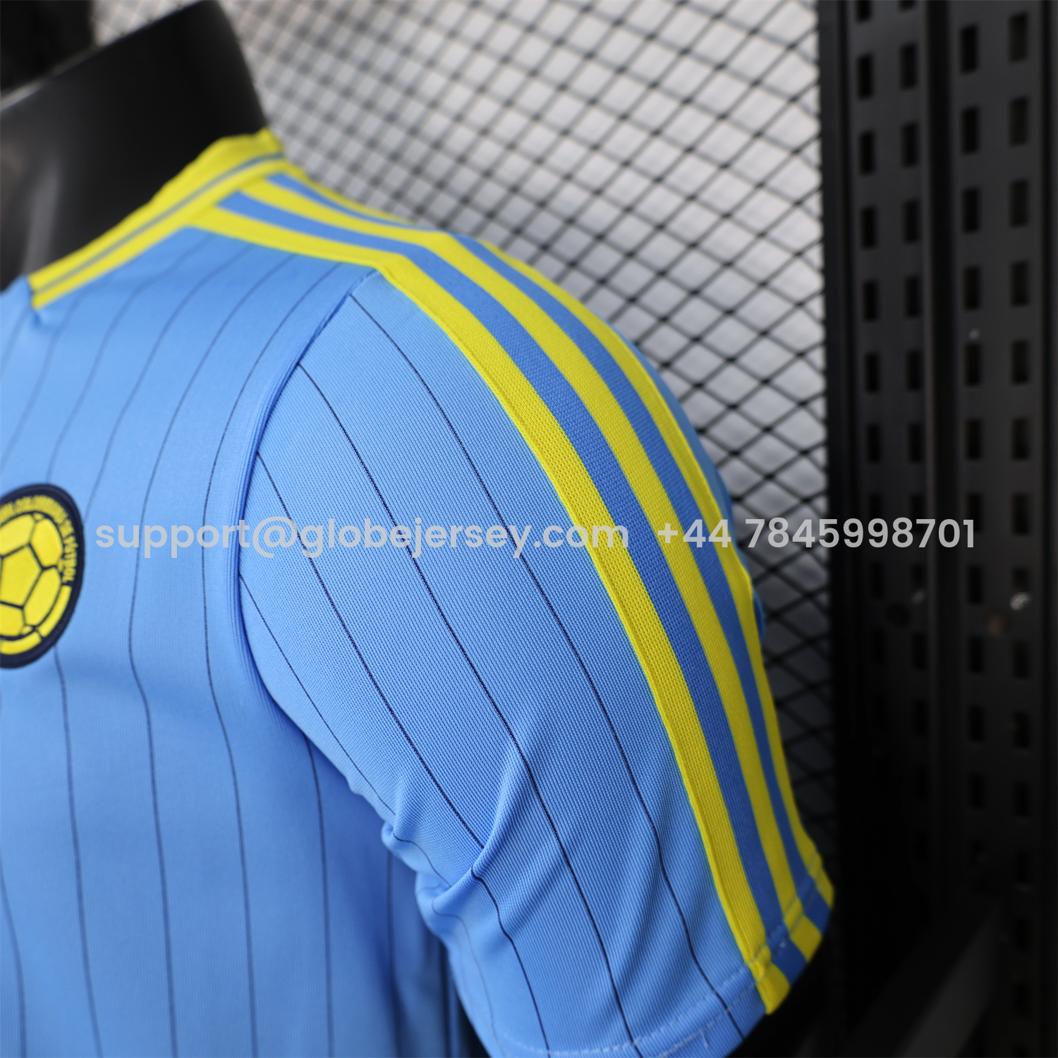 GlobeJersey-Colombia 2026 Terrace Icon Retro Casual Style Blue Jersey - Player Version