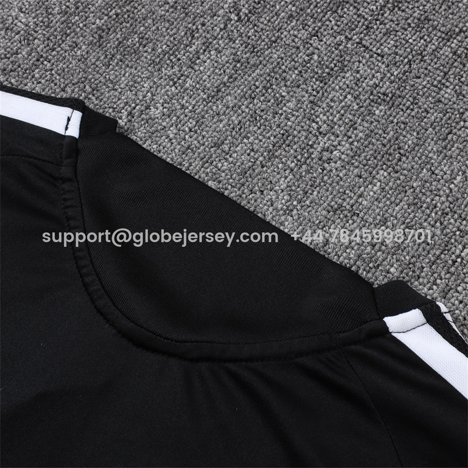 GlobeJersey-INT M.A.M 26-27 Short-Sleeve Training Set - Black With White Top & Pink Shorts