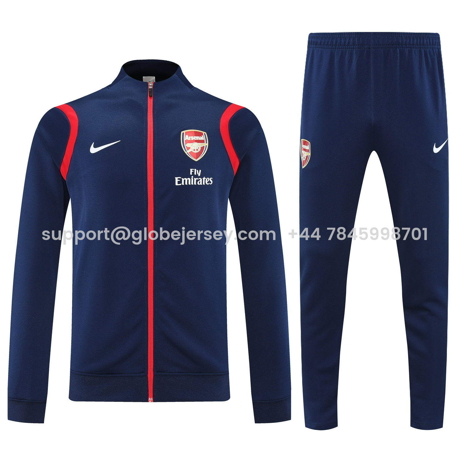 GlobeJersey-Arsenal 25-26 Jacket Training Tracksuit - Deep Blue Jackets & Deep Blue Pants