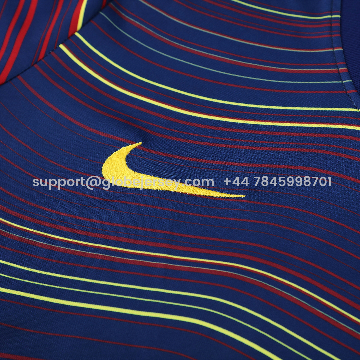 GlobeJersey-Barcelona 25-26 Short-Sleeve Training Set - Colors Top & Dark Blue Pants