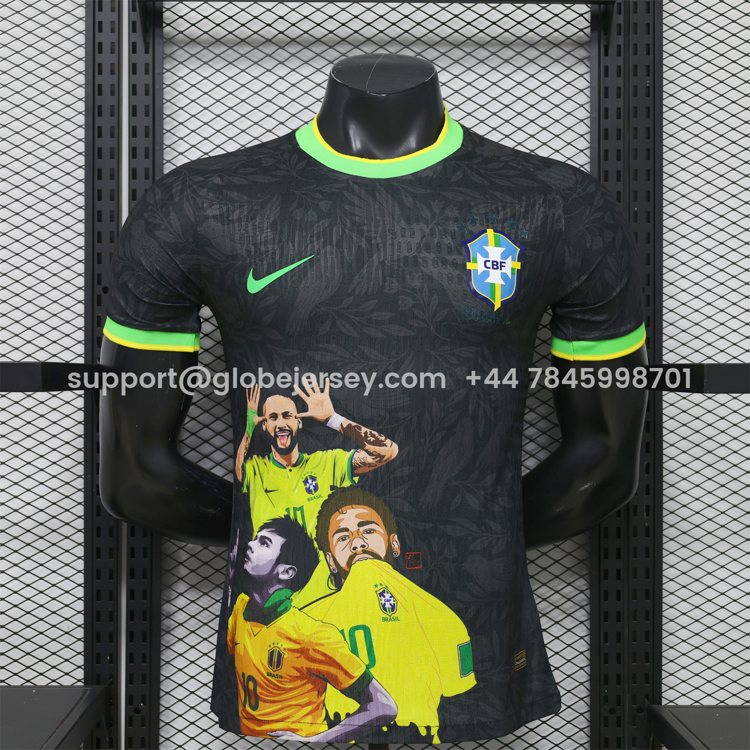 GlobeJersey-Brazil 2026 Black With Green Trim Brazilian Football Players Special Edition Jersey - Player Version