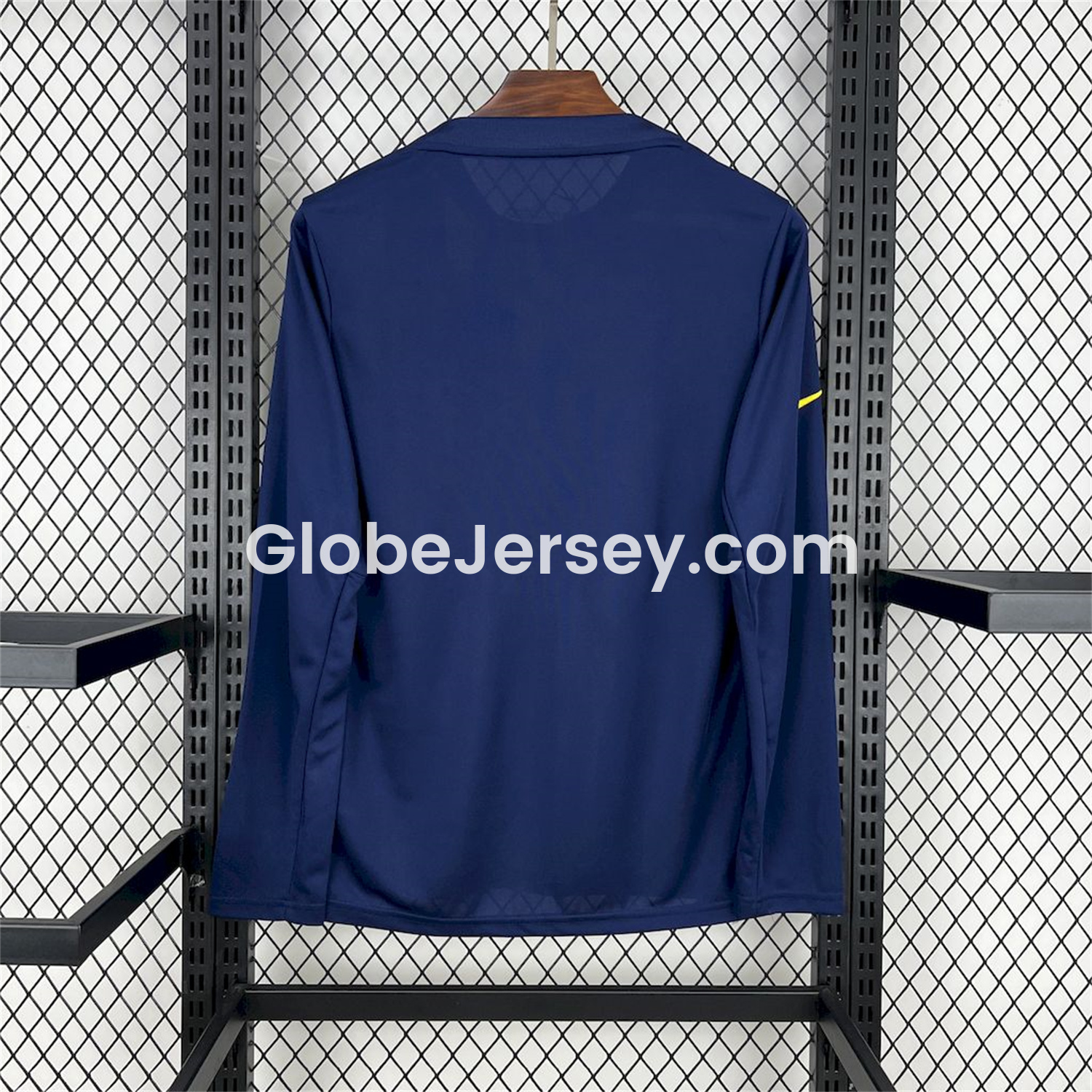 GlobeJersey-Atletico Madrid 25-26 Yellow Blue Stripes Pre-Match Training Long Sleeves Jersey - Fans Version