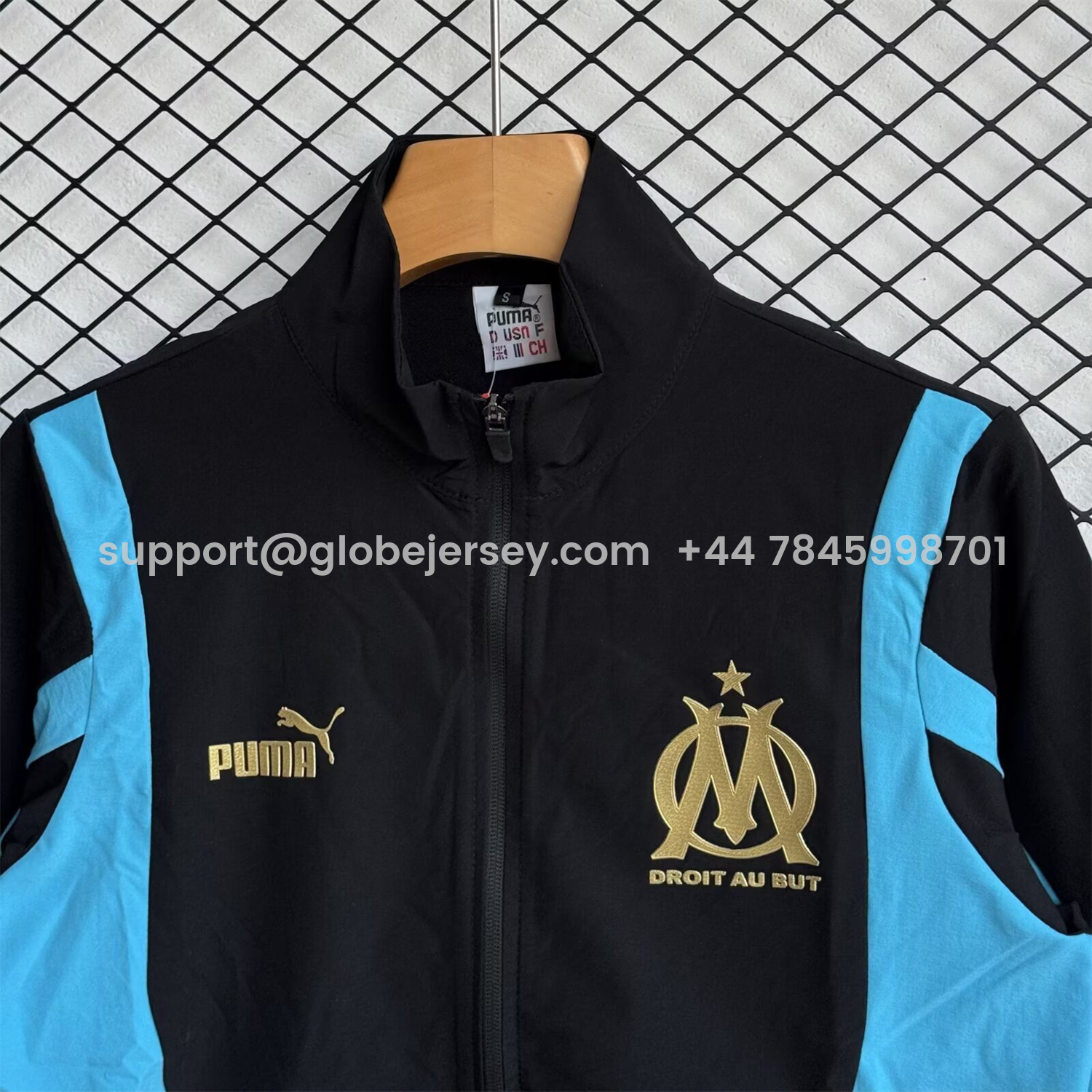 GlobeJersey-Marseille 25-26 Windbreaker Training Set - Blue Black Top and Pants
