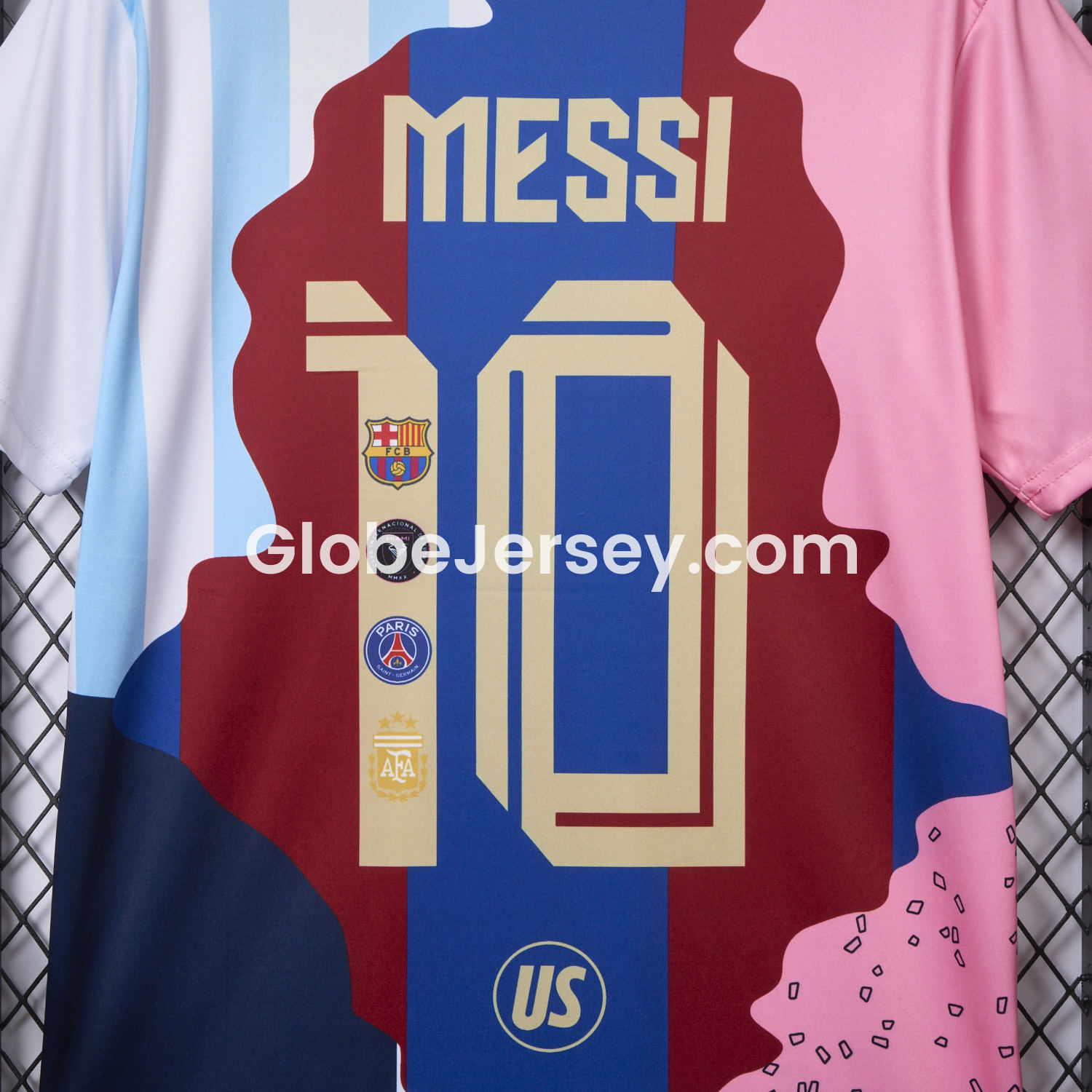 GlobeJersey-Messi Career Commemorative Jersey - Fans Version - Barcelona Argentina Paris Saint-Germain PSG INT M.A.M