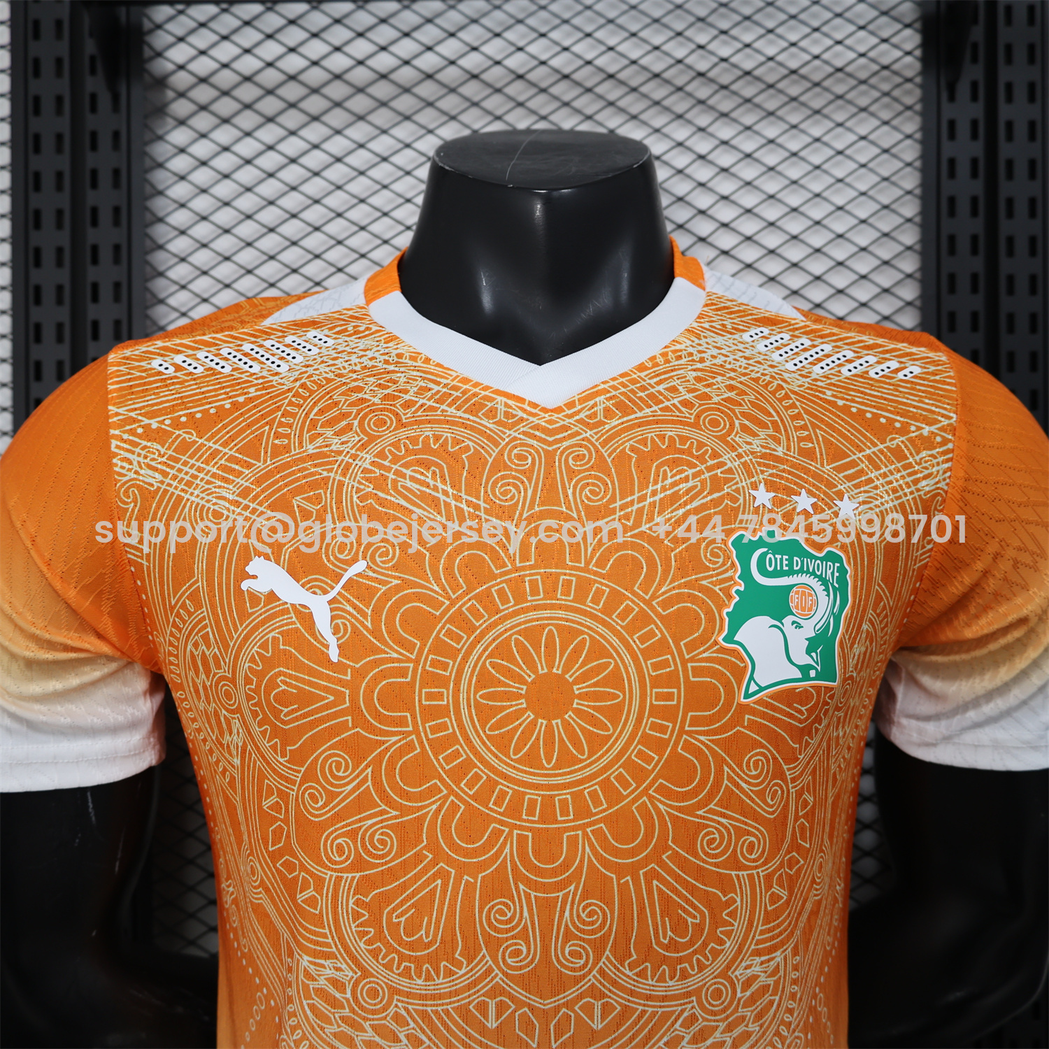 GlobeJersey-Ivory Coast 2026 Orange And White Special Jersey - Player Version