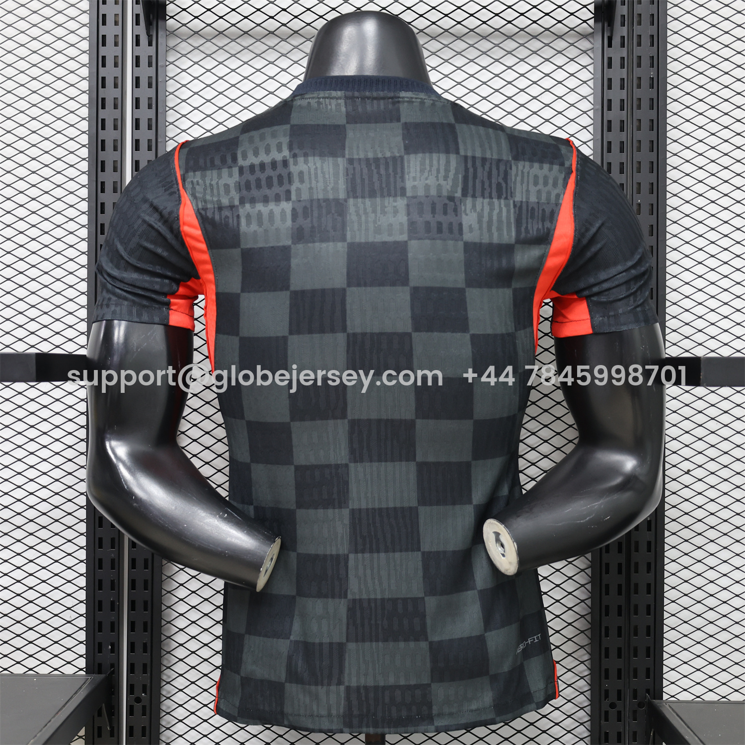 GlobeJersey-Croatia 2026 Dark Gray Checkered Pattern Checkerboard Special Edition Jersey - Player Version