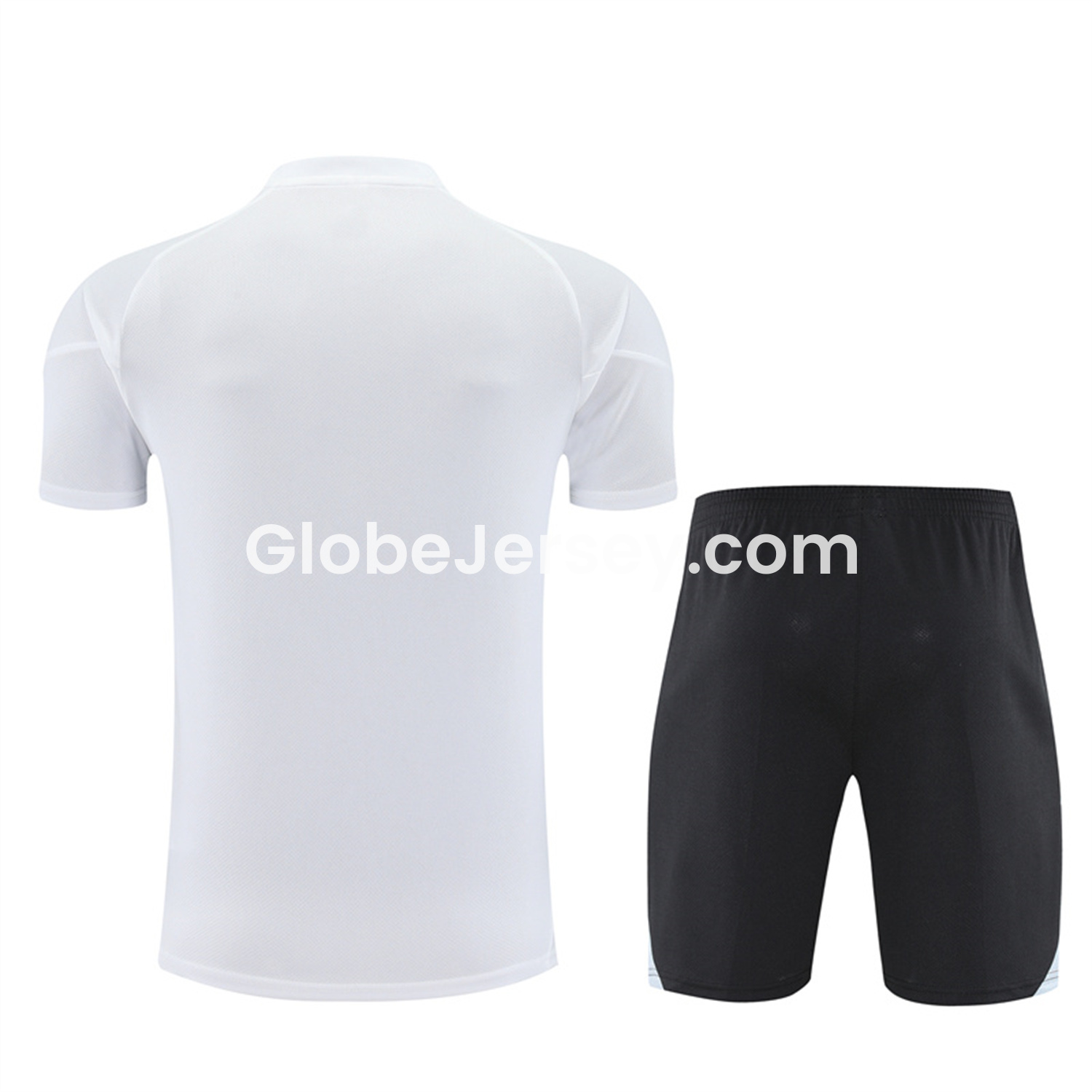 GlobeJersey-INT M.A.M 25-26 Kids Short-Sleeve Training Set - White Top and Black Shorts