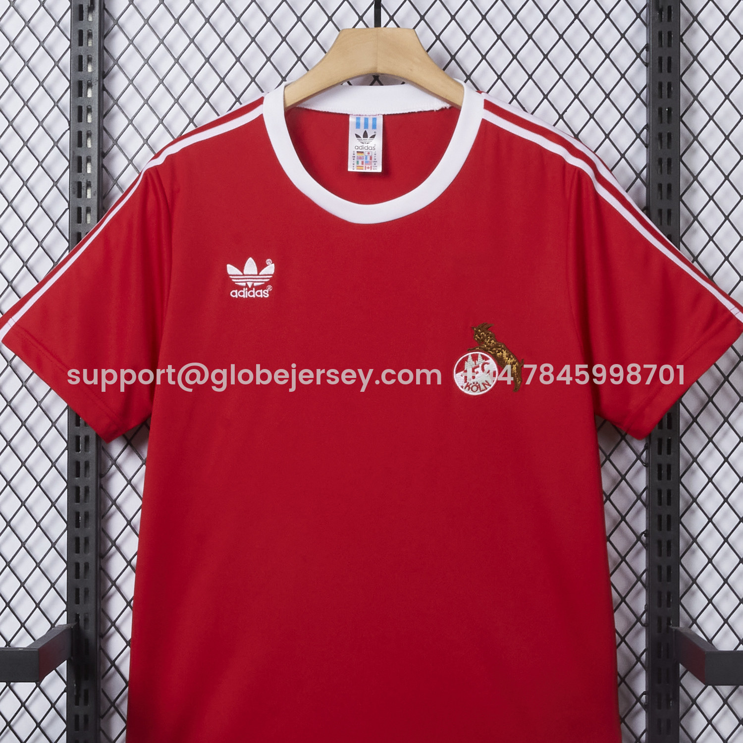 GlobeJersey-Retro 1. FC Köln 1977-78 Home Red Jersey