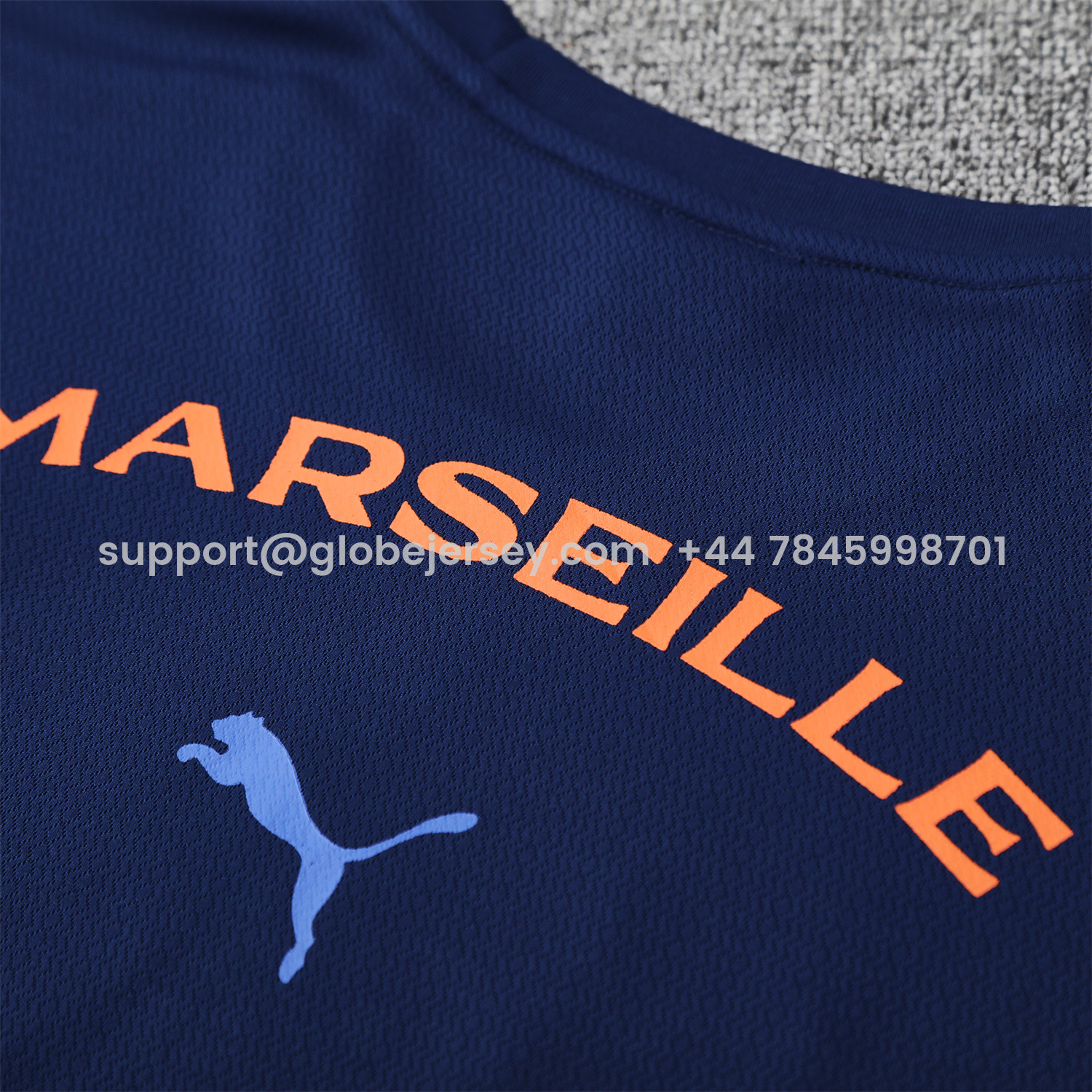 GlobeJersey-Marseille 25-26 Short-Sleeve Training Set - Blue Top & Blue Shorts