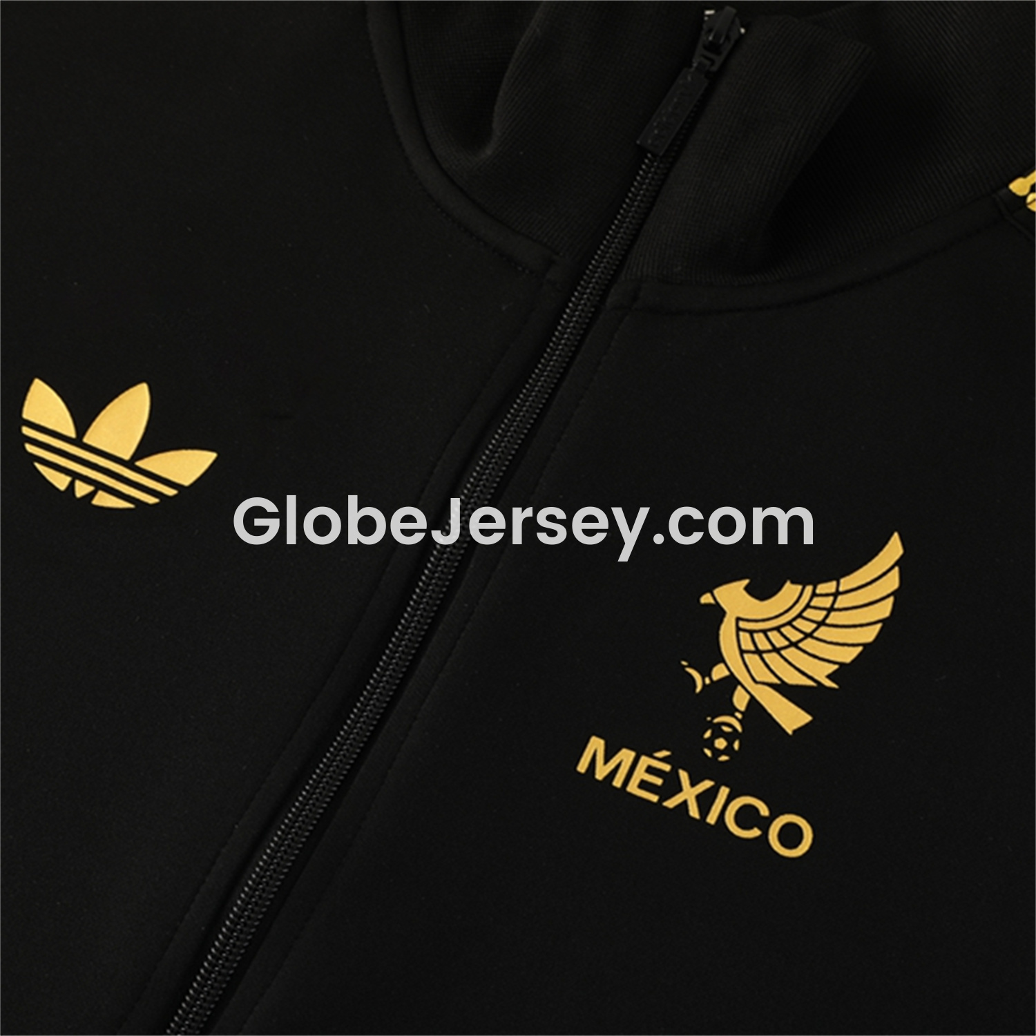 GlobeJersey-Kids Mexico 2025 Gold Cup Kids Jacket Training Tracksuit - Black Top & Pants